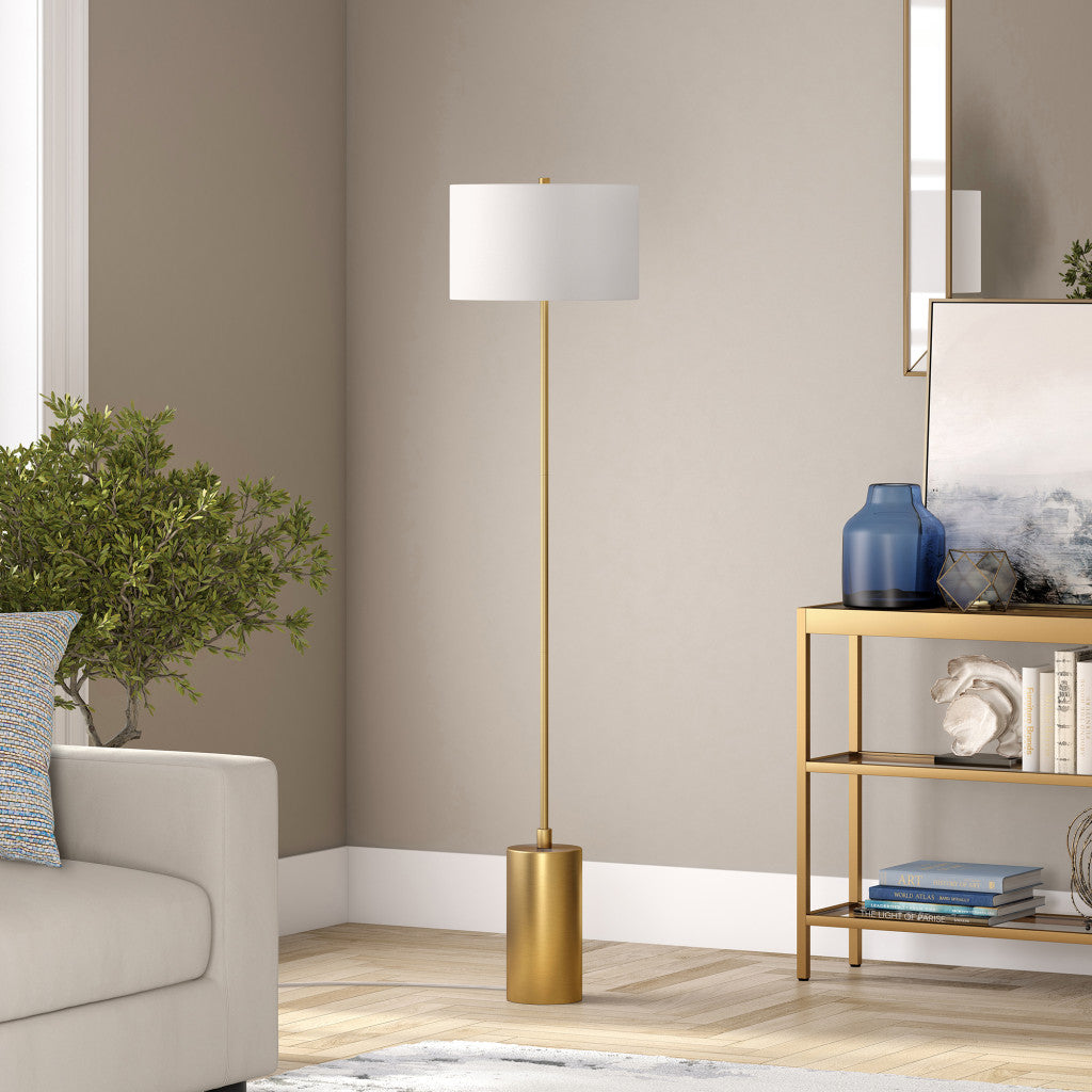 Brass Floor Lamp w/ Shade