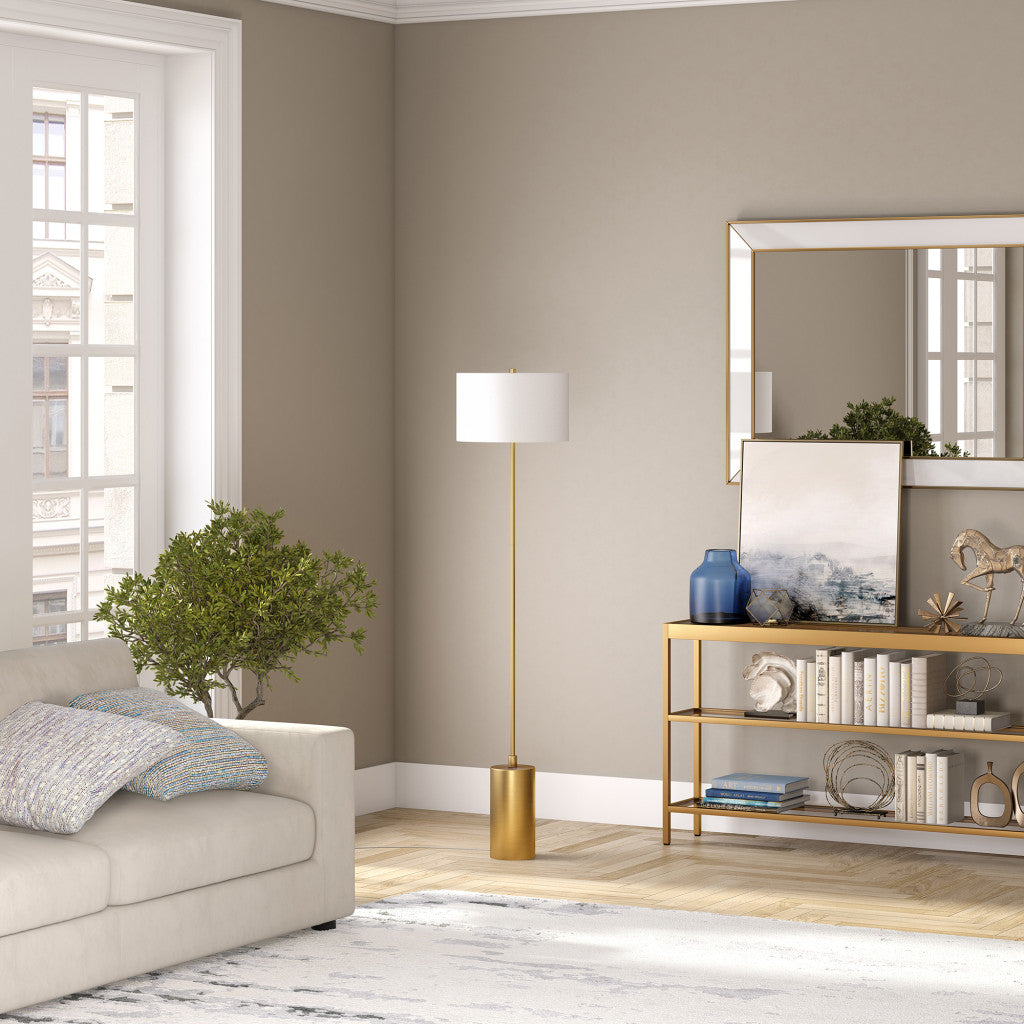 Brass Floor Lamp w/ Shade