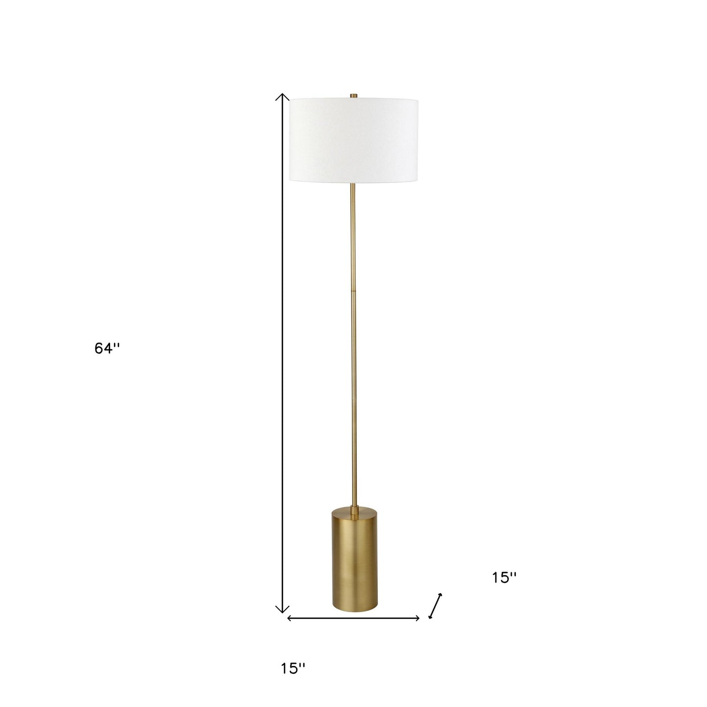 Brass Floor Lamp w/ Shade