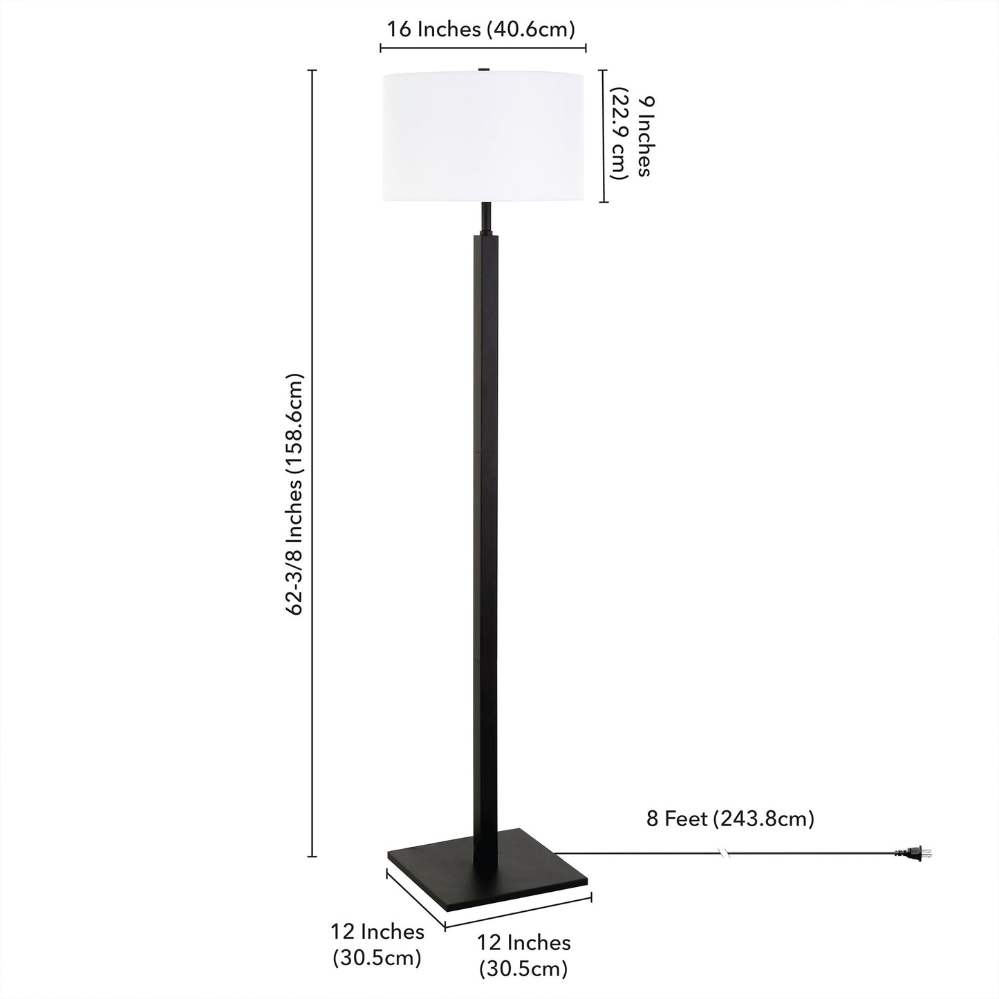 Black Floor Lamp w/ Shade