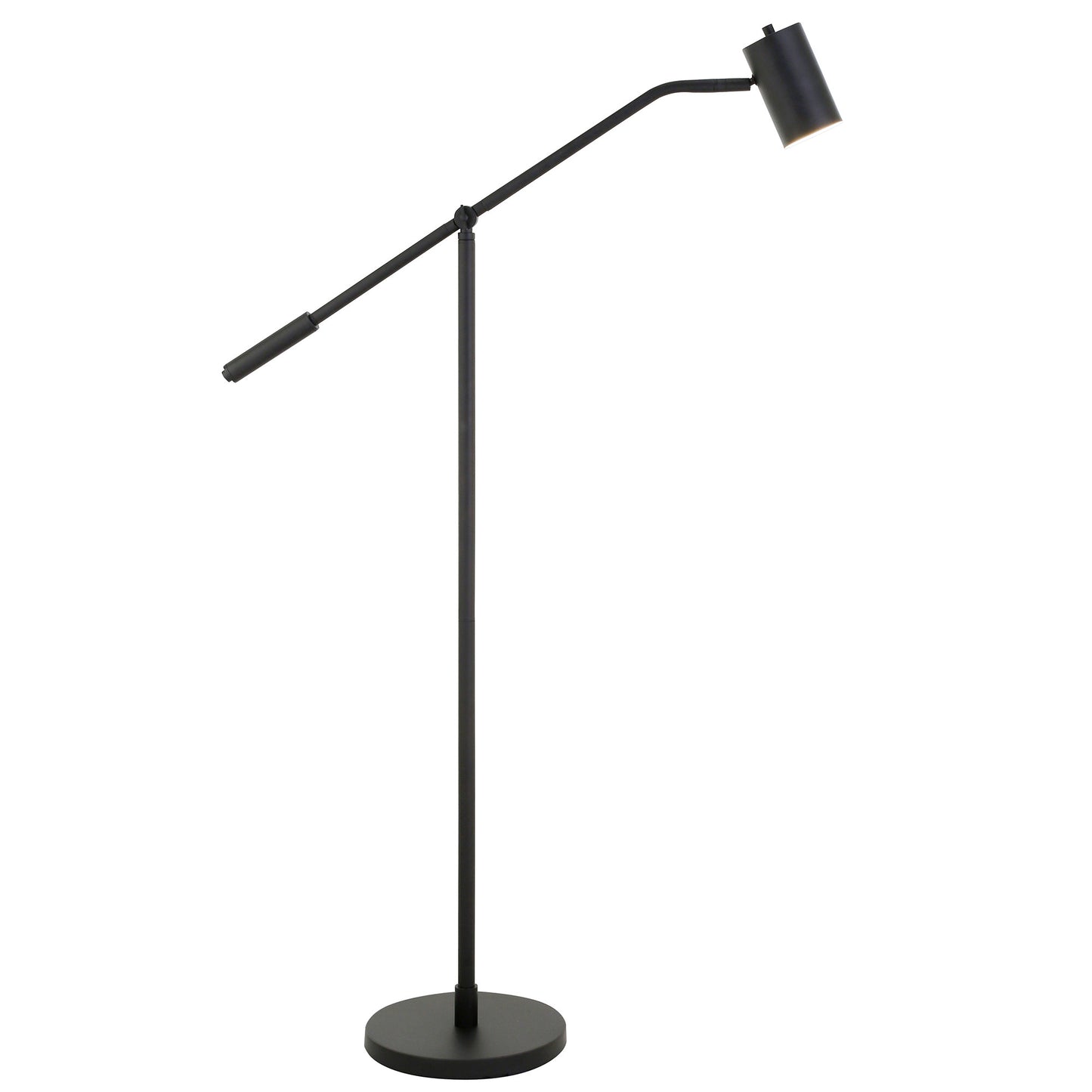 Black Swing Arm Floor Lamp w/ Shade