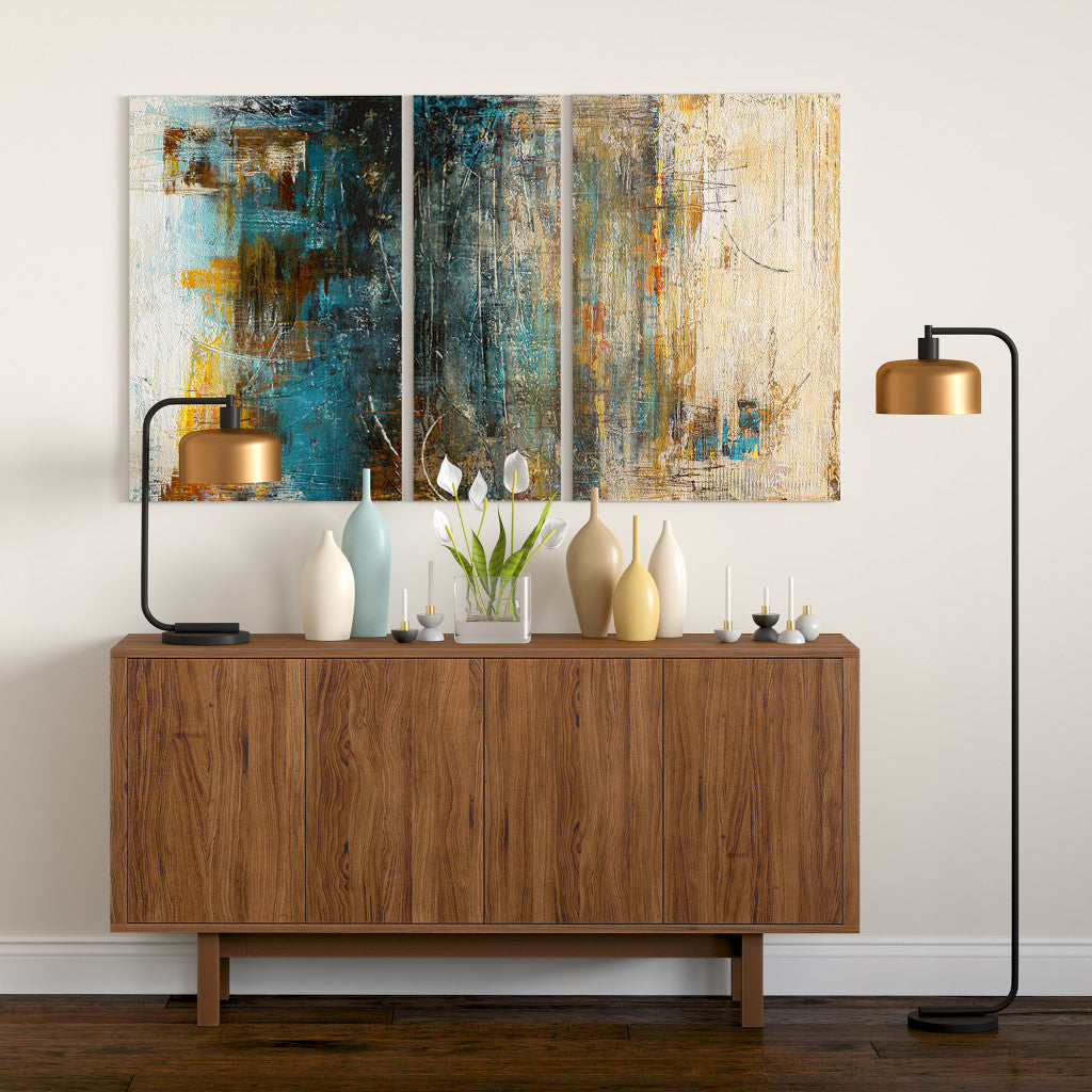 Black Floor Lamp w/ Brass Shade