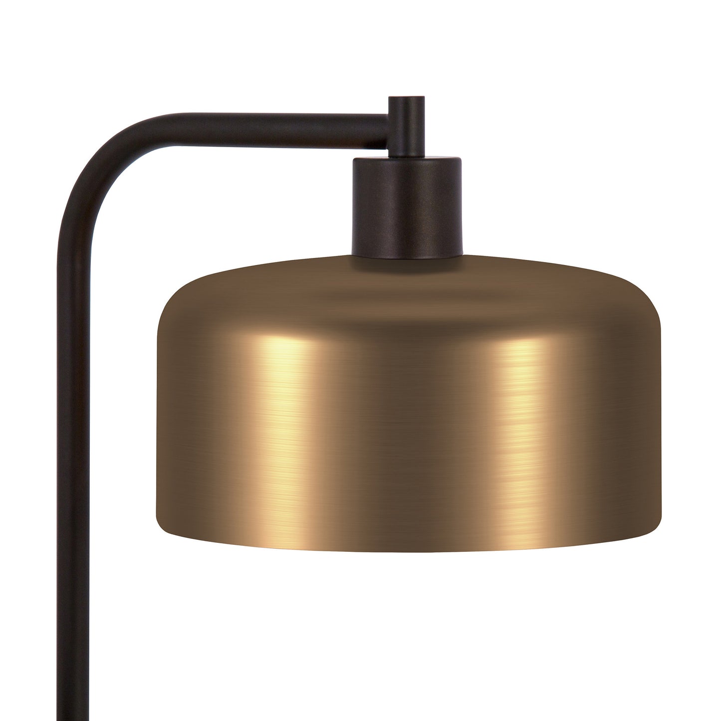 Black Floor Lamp w/ Brass Shade