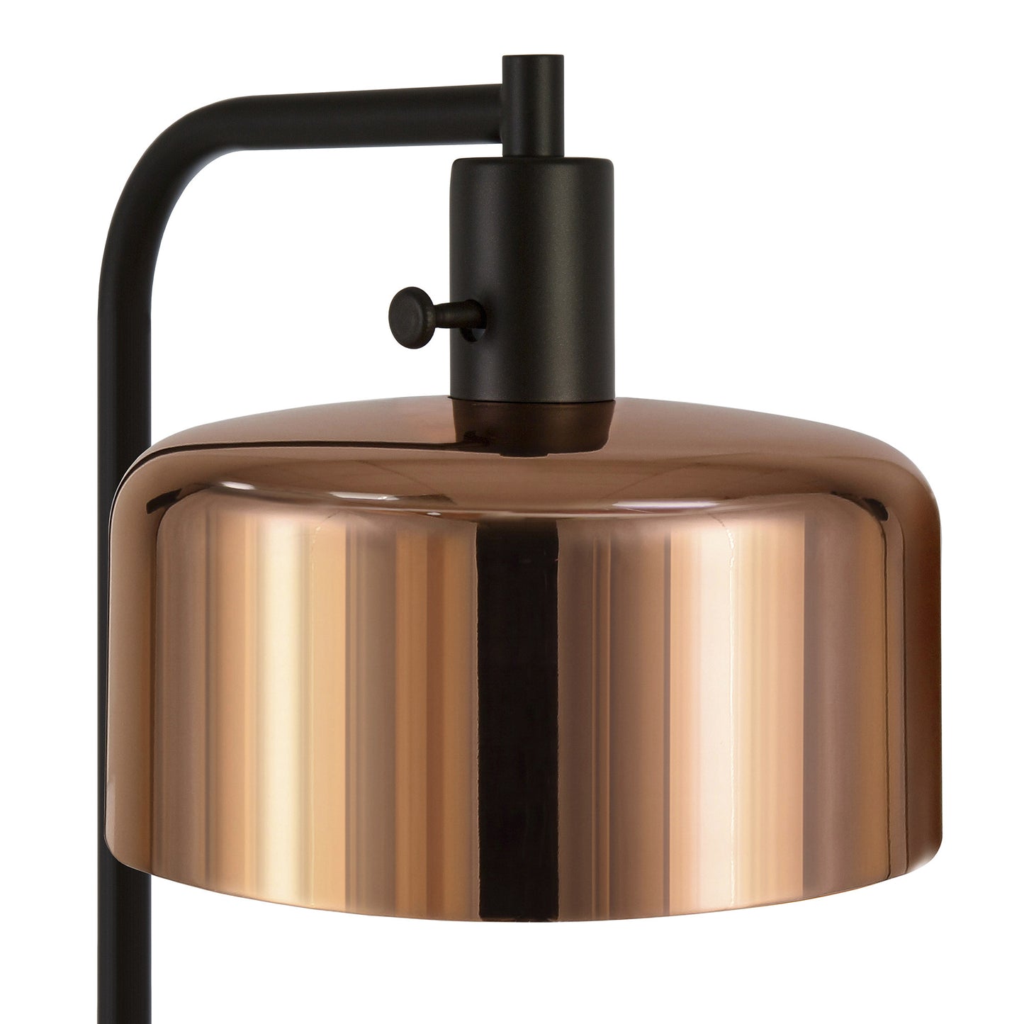 Black Floor Lamp w/ Copper Shade