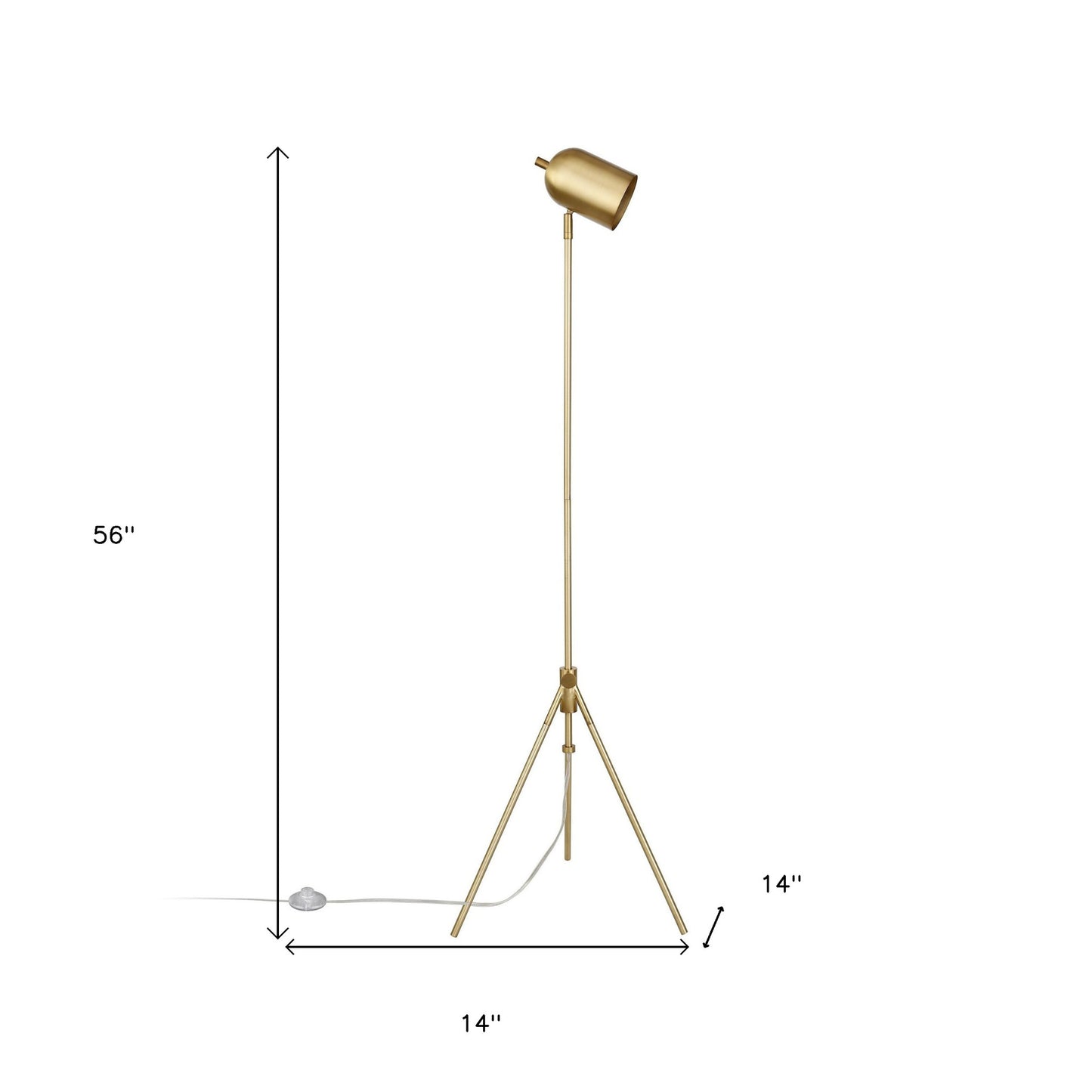 Brass Tripod Floor Lamp w/ Shade