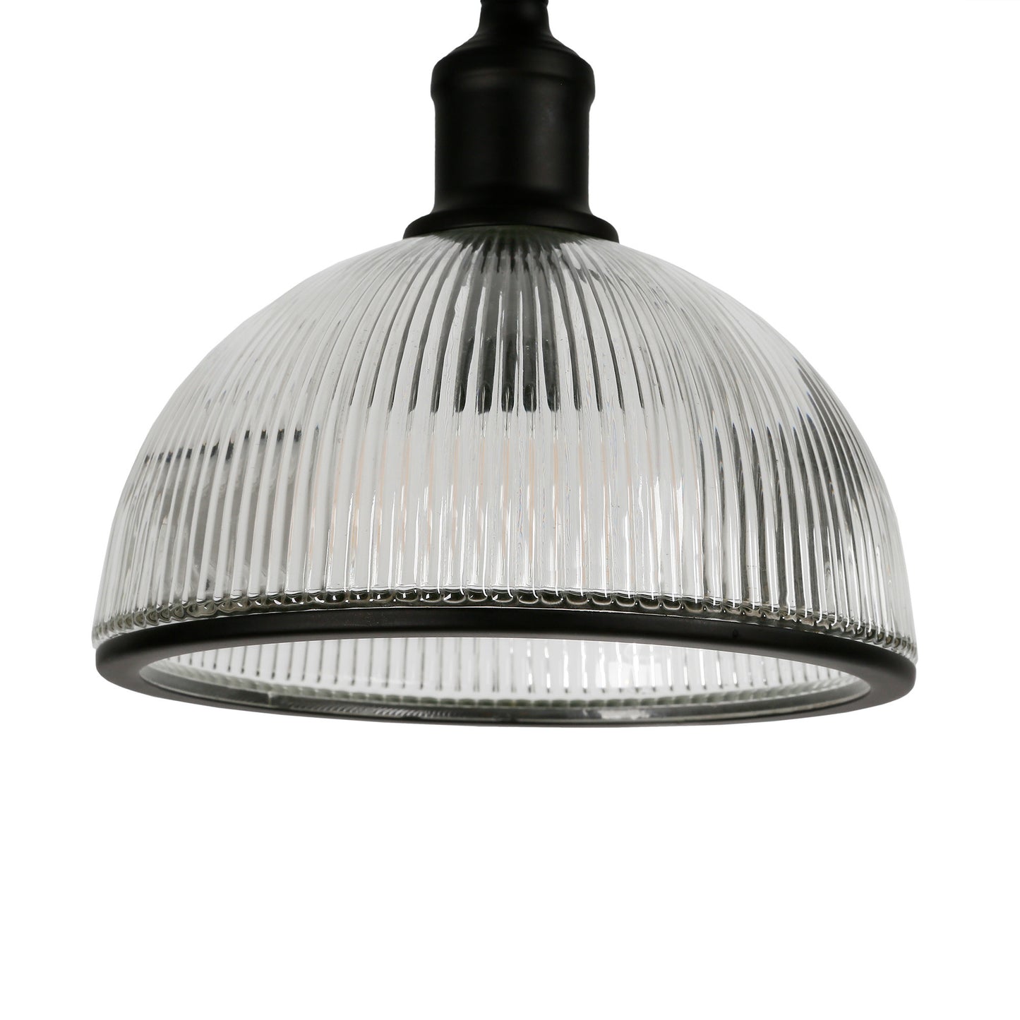 Black Swing Arm Floor Lamp w/ Clear Glass Shade