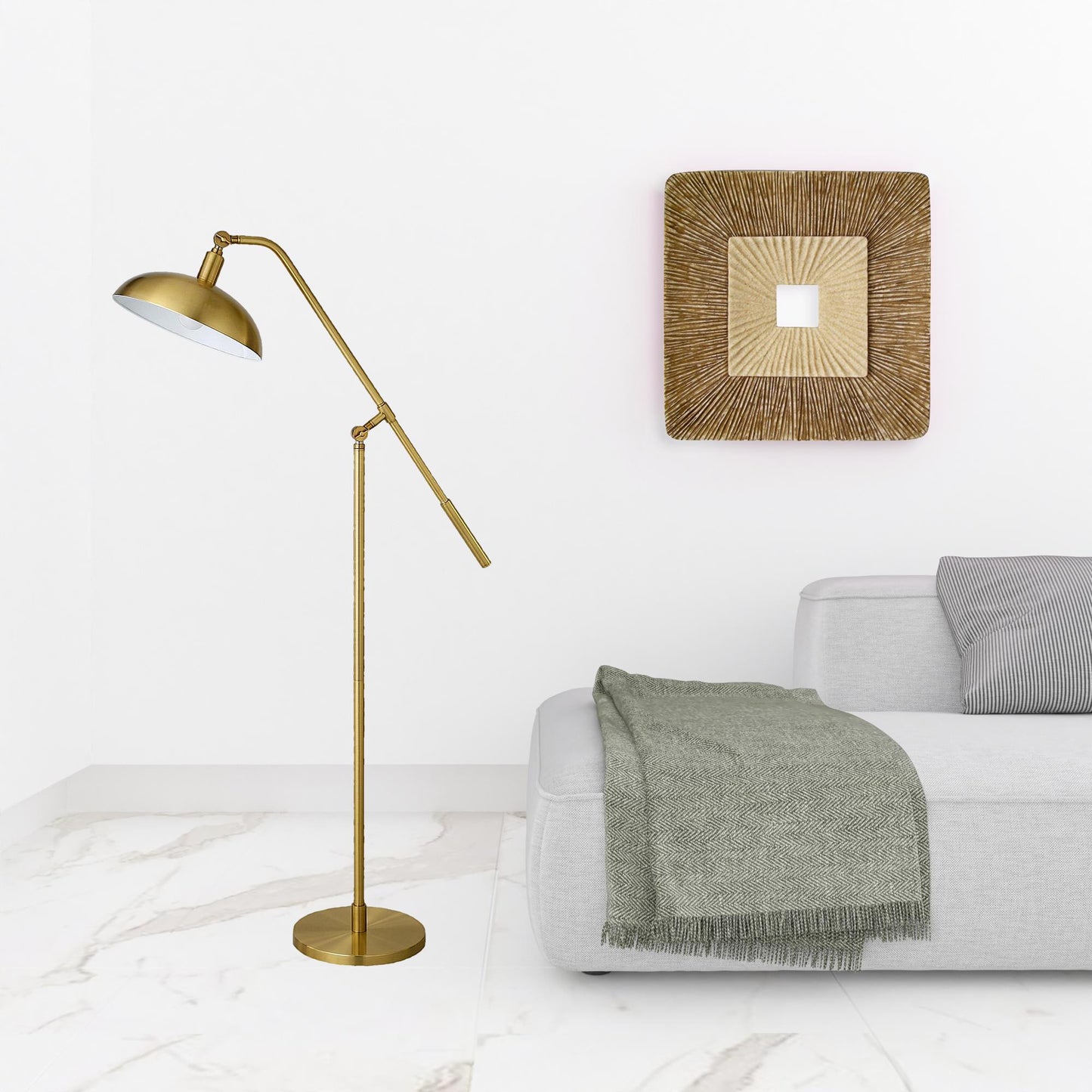Brass Reading Floor Lamp w/ Shade