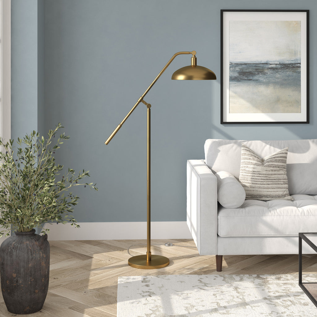 Brass Reading Floor Lamp w/ Shade