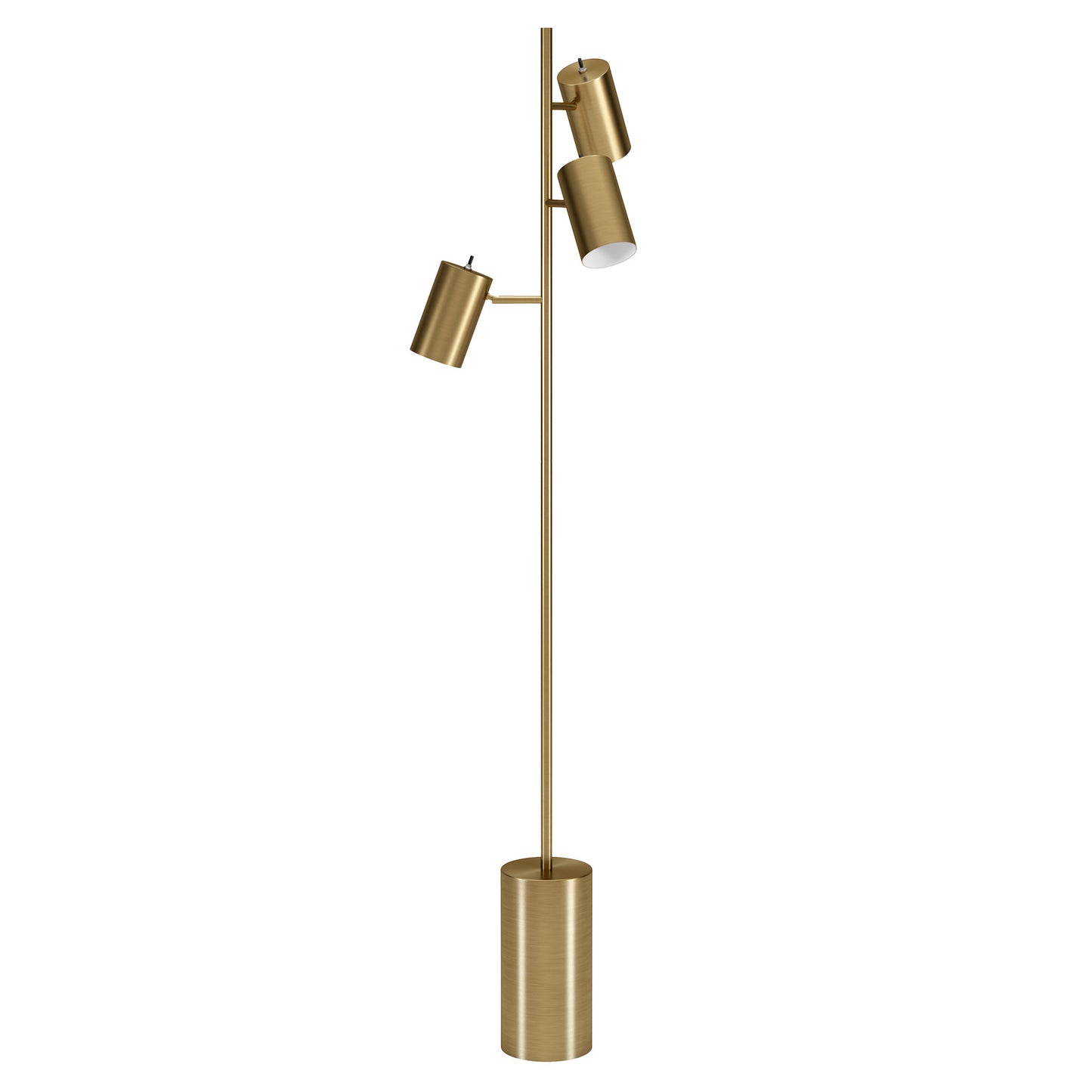 Brass 3-Light Tree Floor Lamp w/ Brass Shade