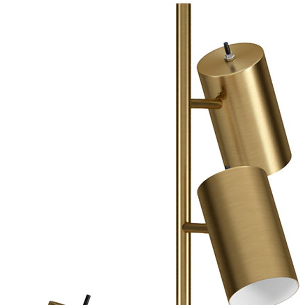 Brass 3-Light Tree Floor Lamp w/ Brass Shade