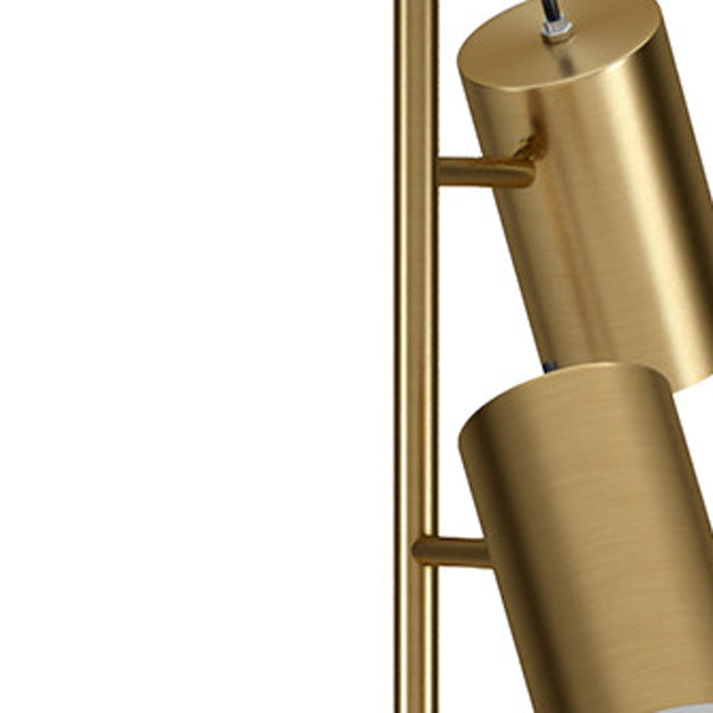 Brass 3-Light Tree Floor Lamp w/ Brass Shade