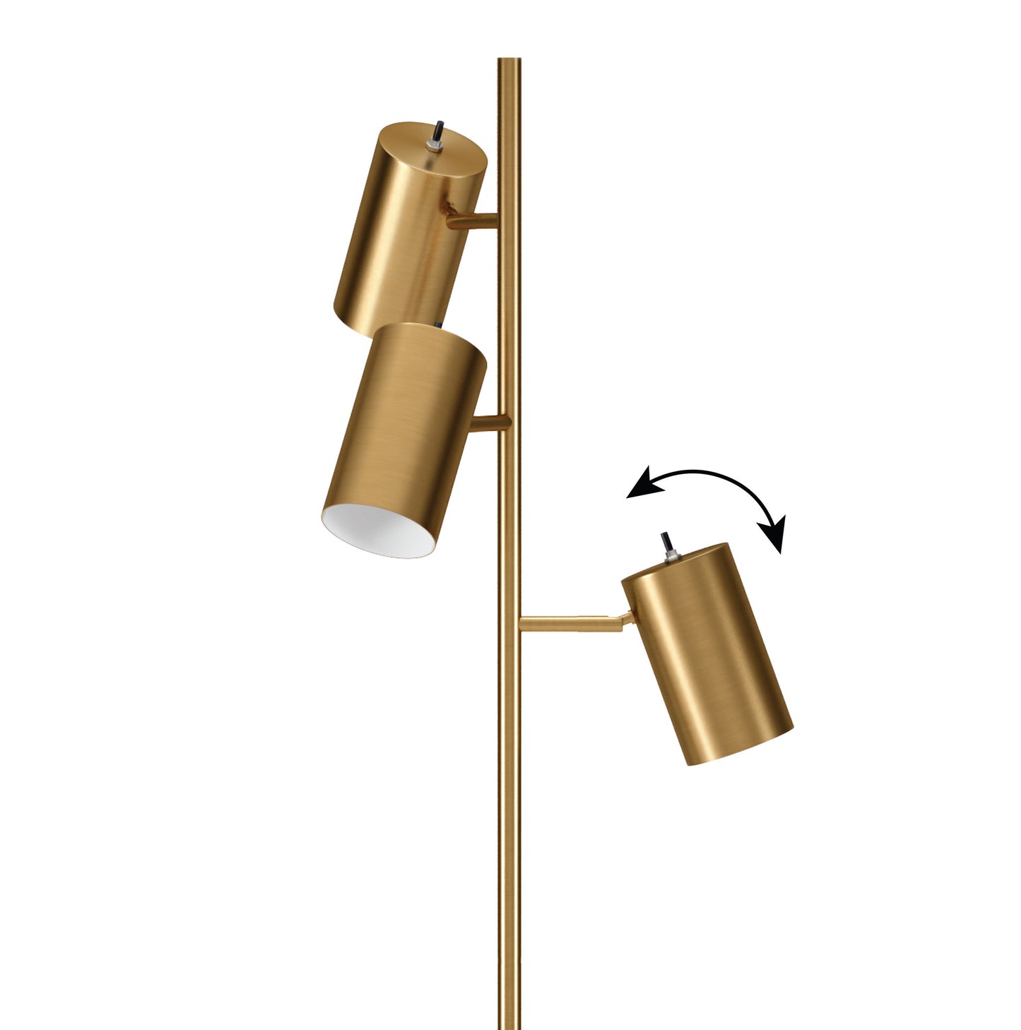Brass 3-Light Tree Floor Lamp w/ Brass Shade