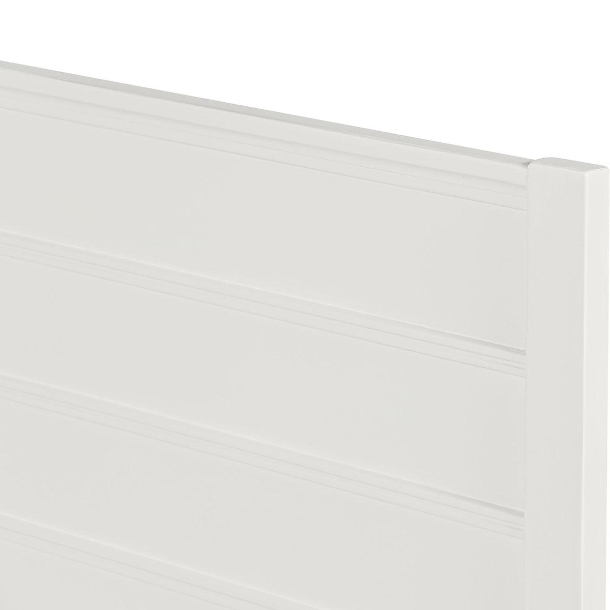 White Shiplap Texture Solid Wood King Bed w/ Drawers
