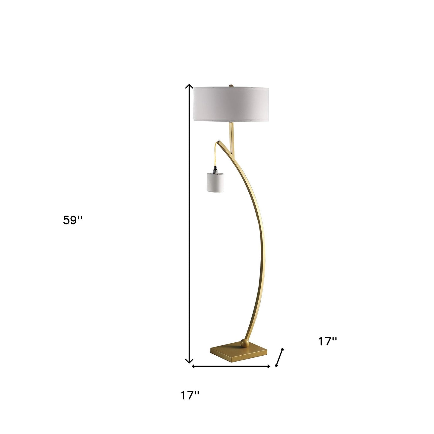 Matte Gold Dual Arc Floor Lamp w/ Shade