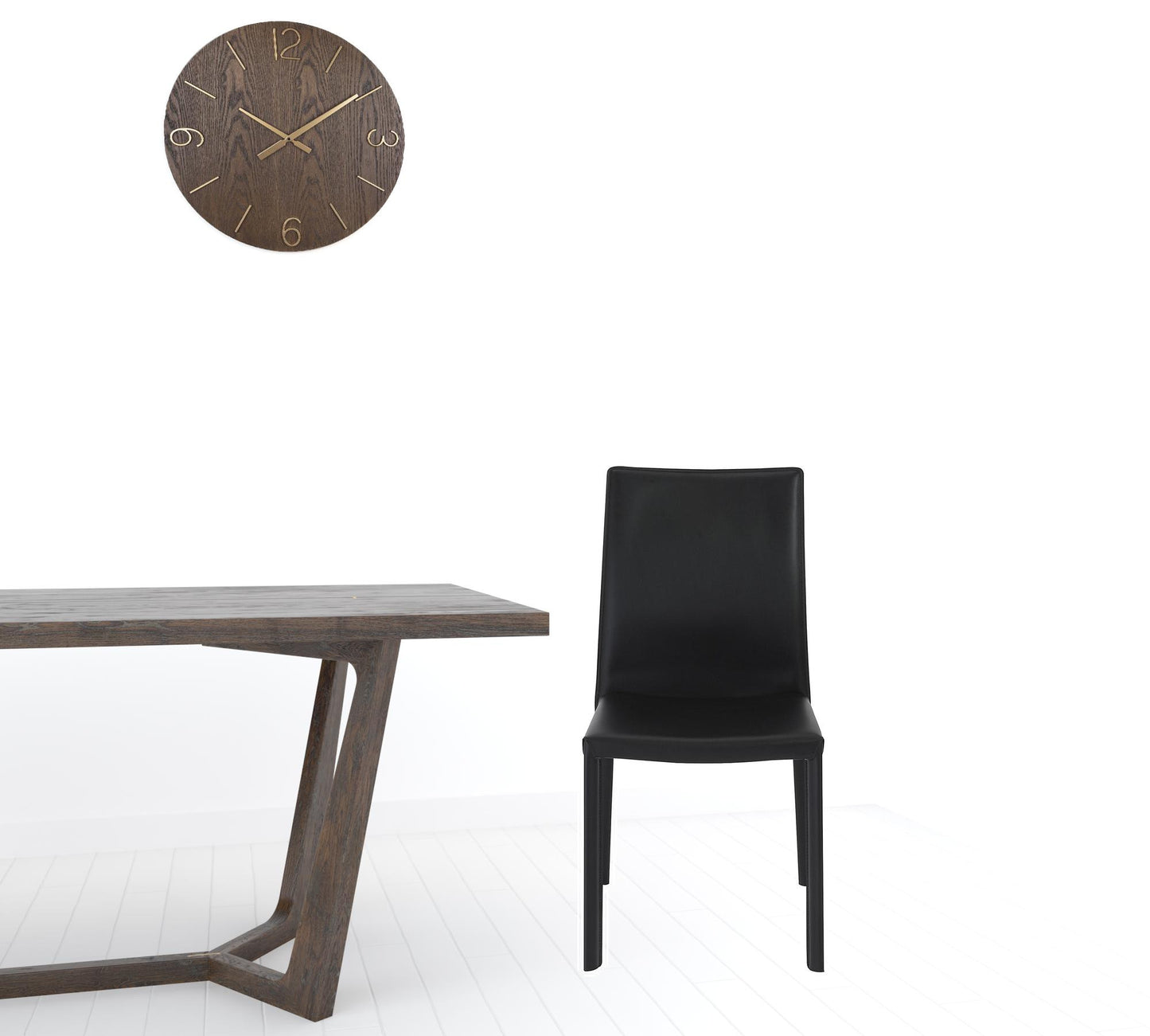 Black Leather Dining Chair - Set of 2