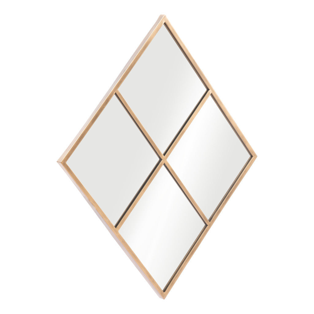 Gold Diamond Steel Framed Accent Mirror