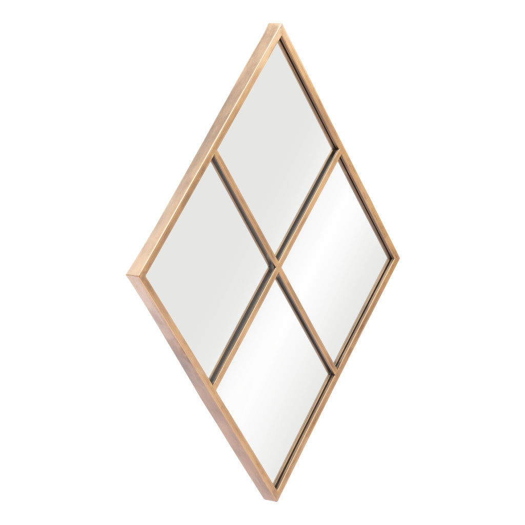 Gold Diamond Steel Framed Accent Mirror
