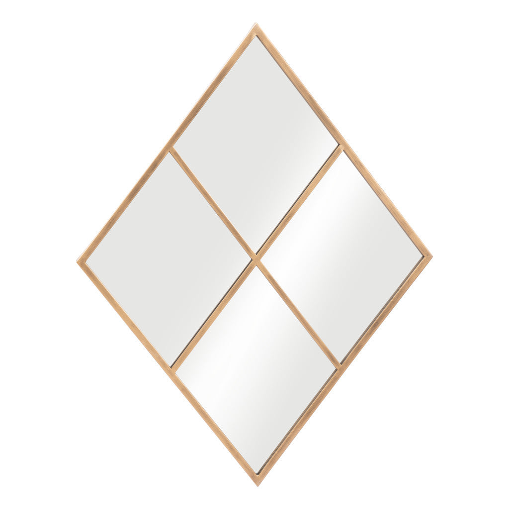 Gold Diamond Steel Framed Accent Mirror