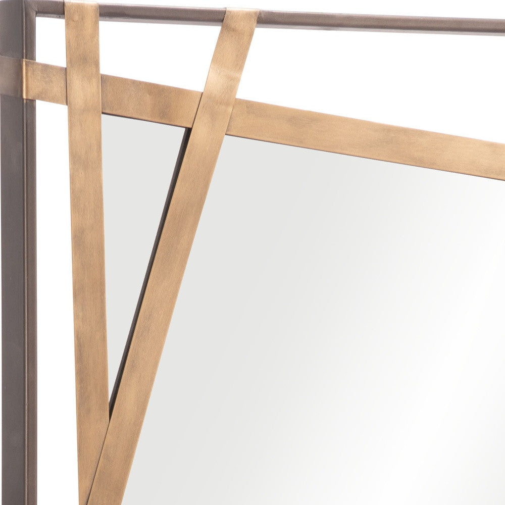 Gold And Black Steel Framed Accent Mirror