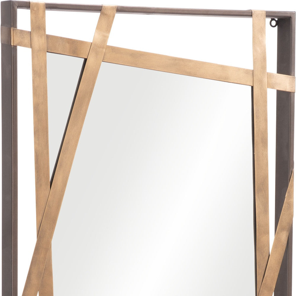 Gold And Black Steel Framed Accent Mirror