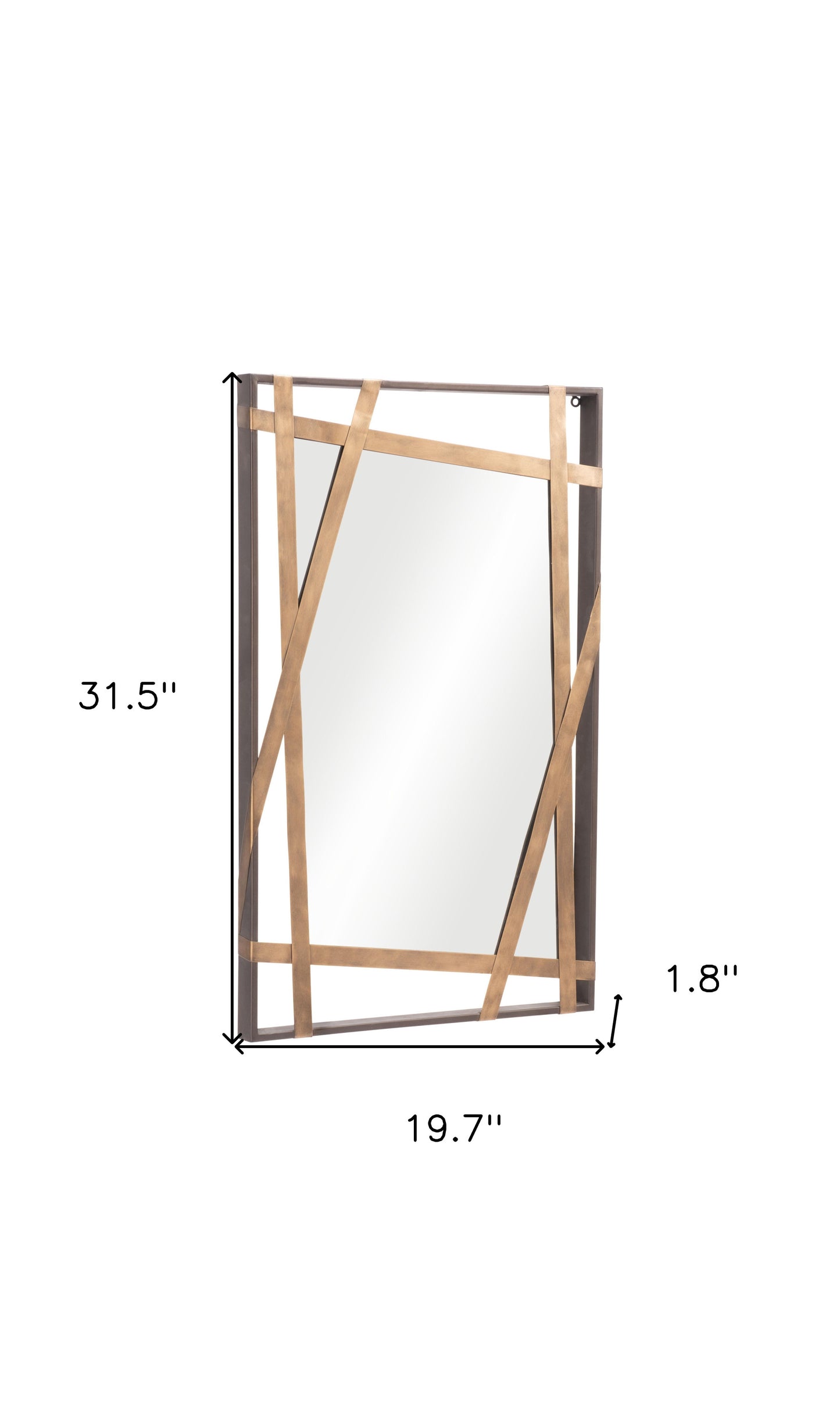 Gold And Black Steel Framed Accent Mirror
