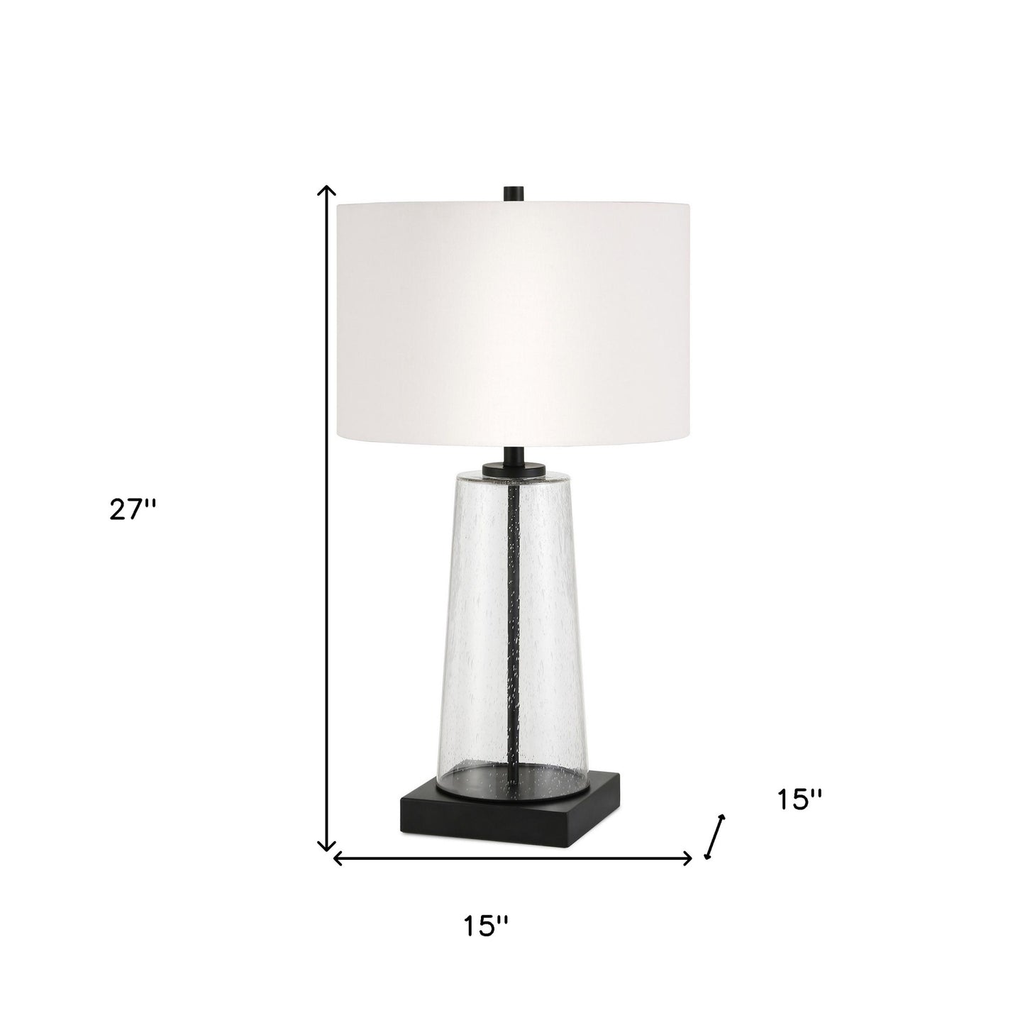 Black & Clear & Glass Table Lamp w/ Shade