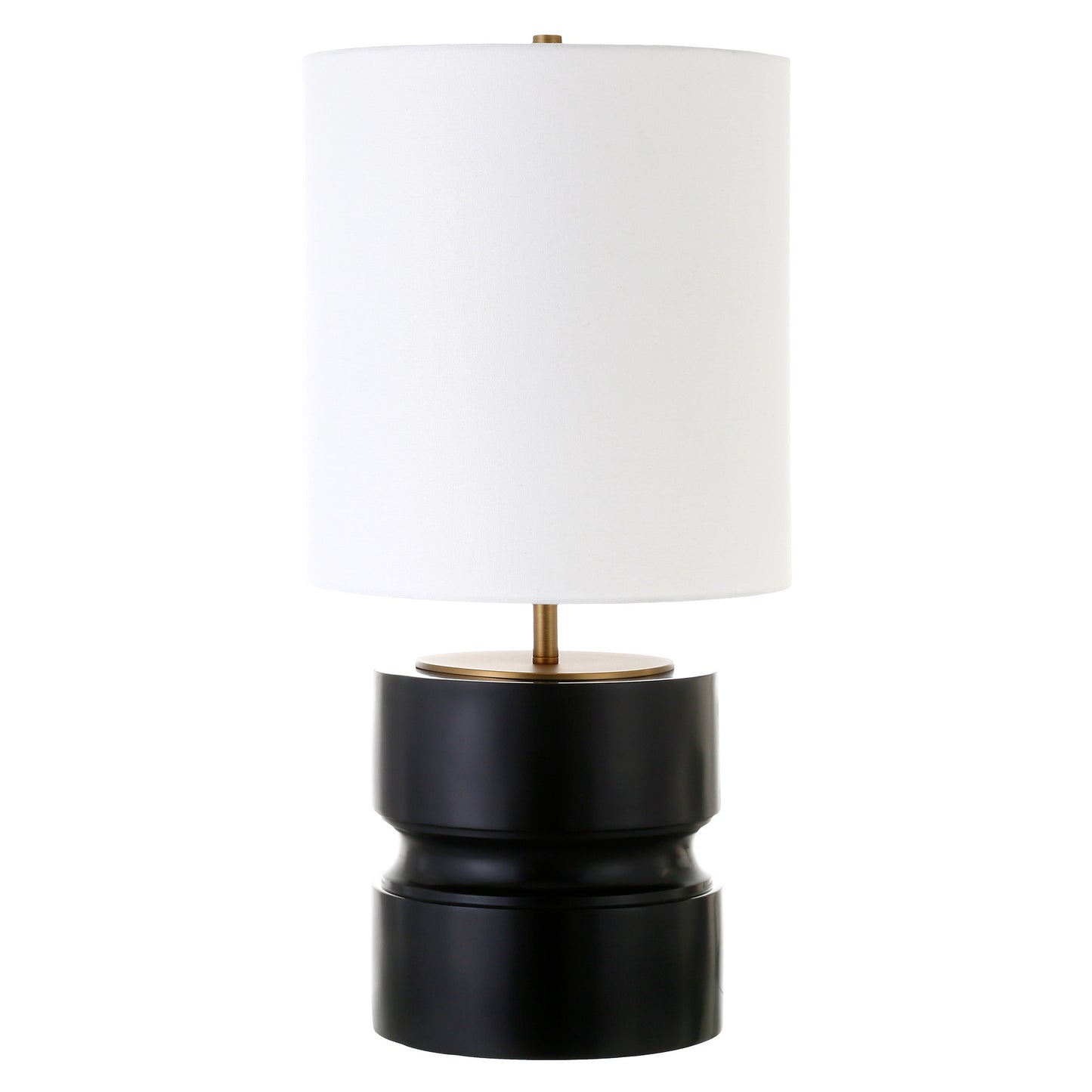 Beige & Gold Geometric Table Lamp w/ Shade