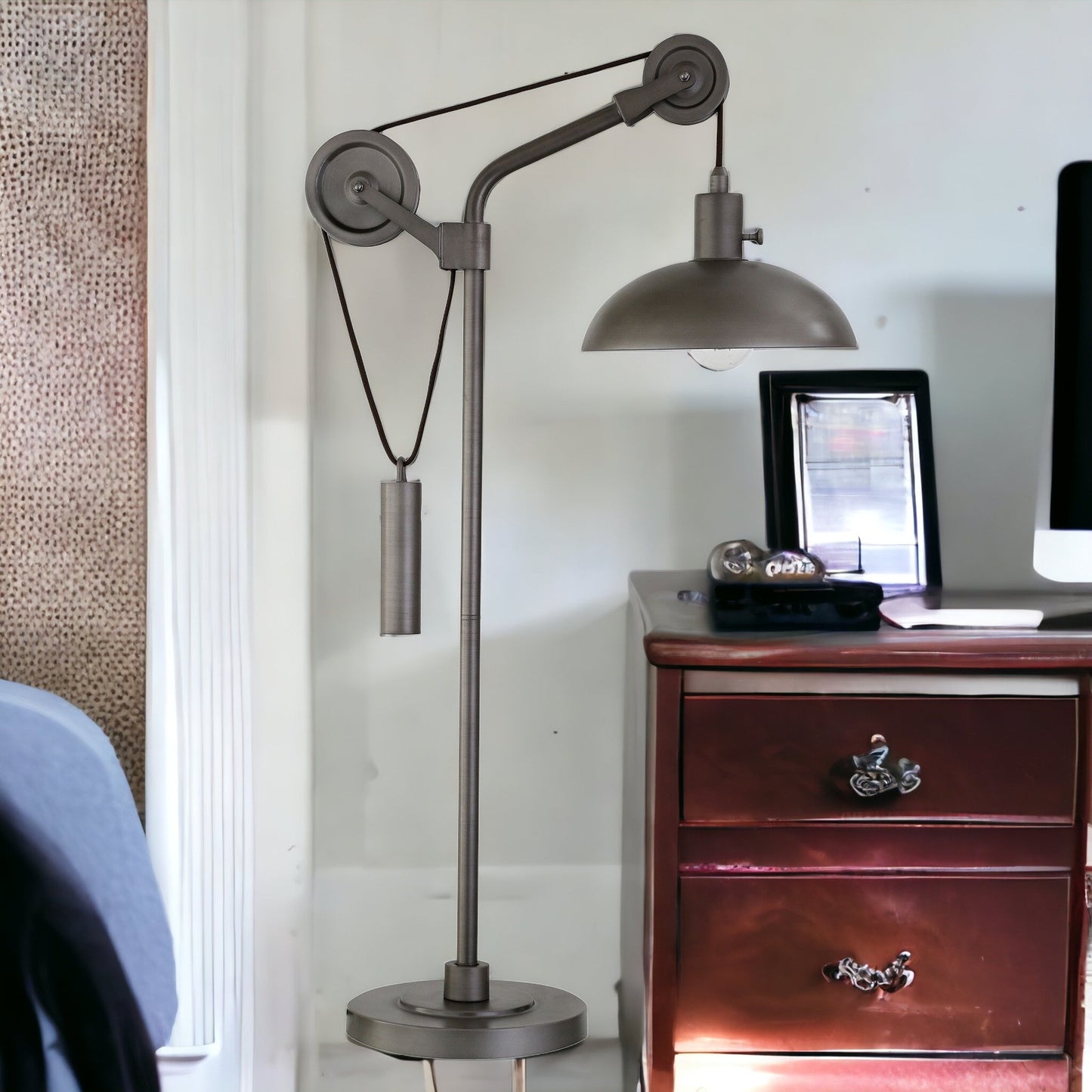Gray Adjustable Desk Table Lamp w/ Gray Shade