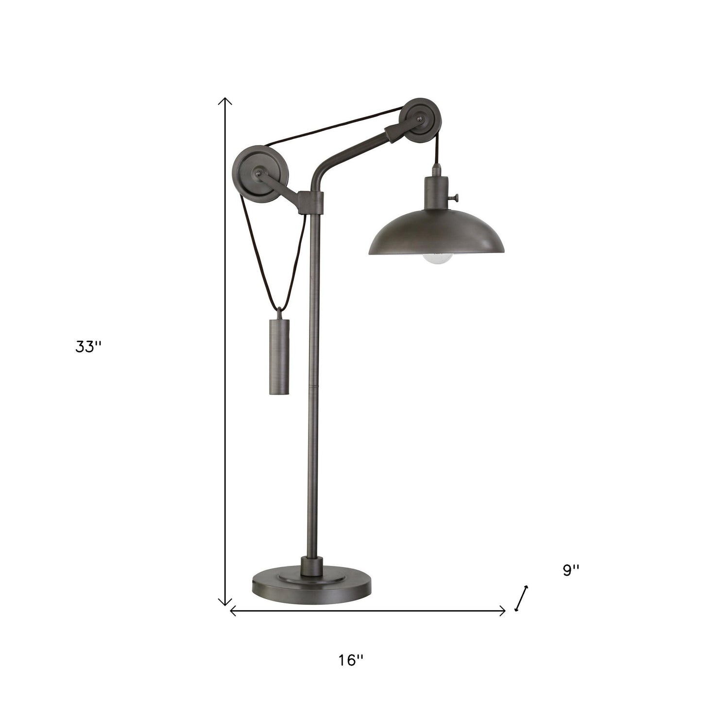 Gray Adjustable Desk Table Lamp w/ Gray Shade