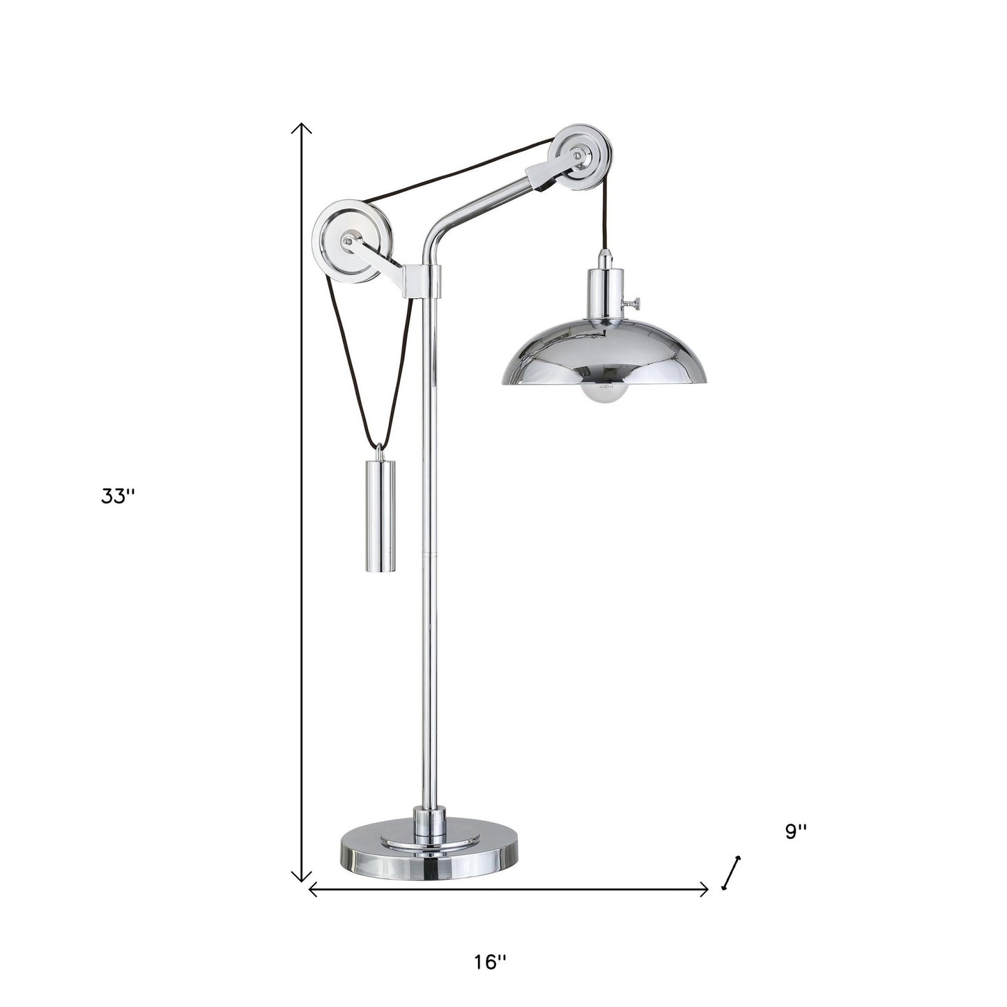 Silver Adjustable Desk Table Lamp w/ Shade