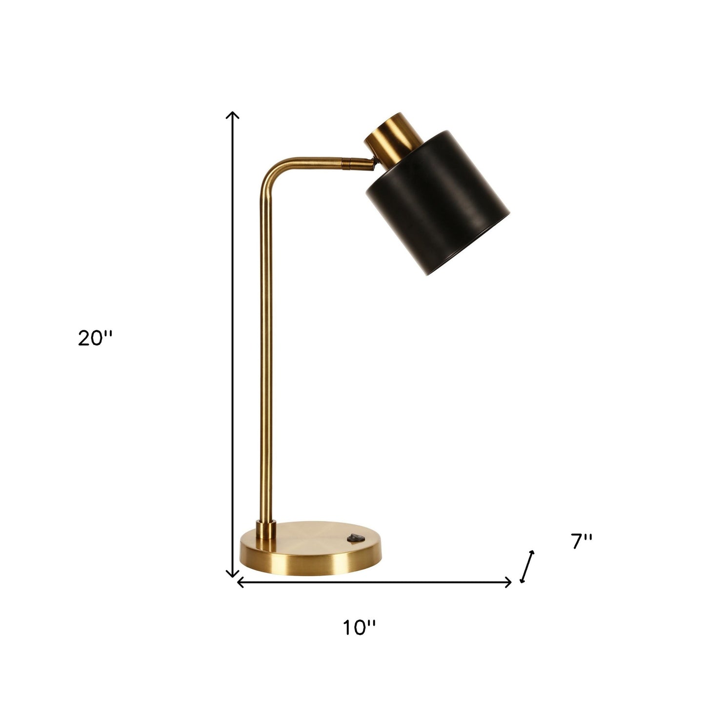 Gold Desk Table Lamp w/ Shade