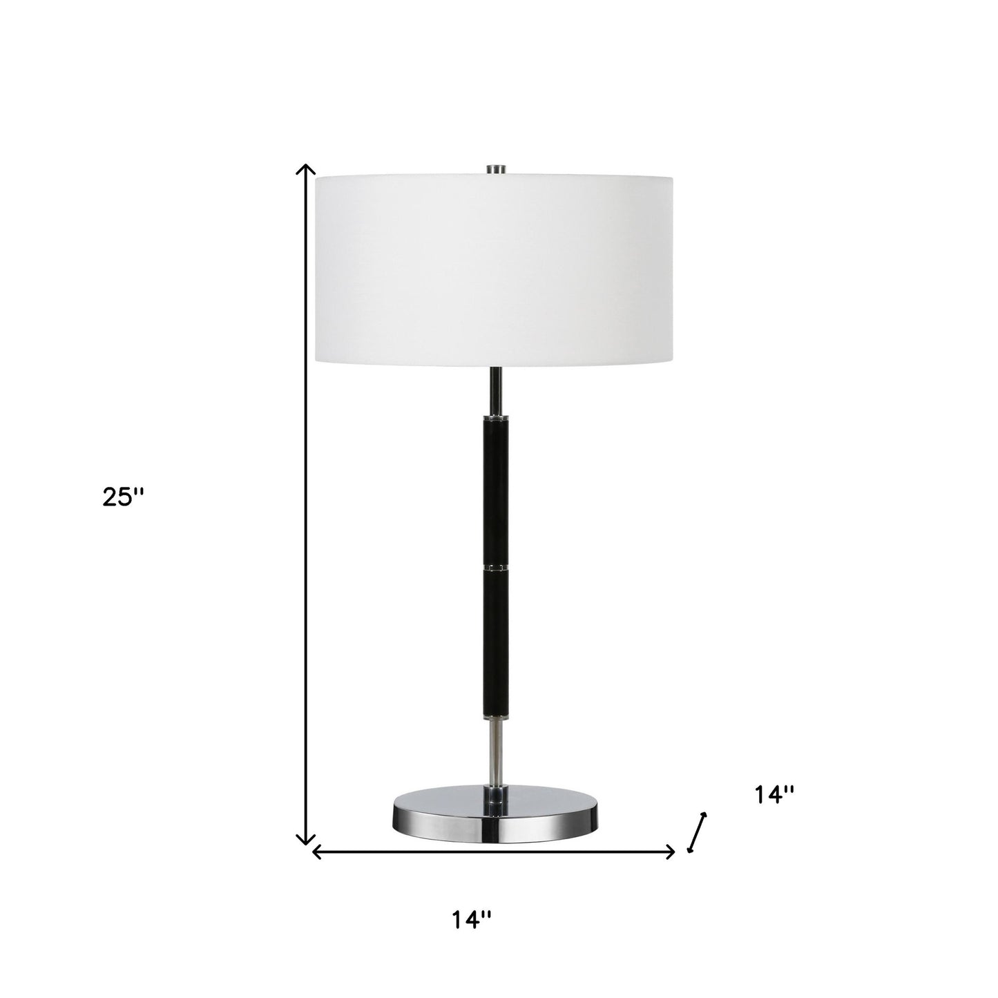 Black & Silver Two Light Table Lamp w/ Shade