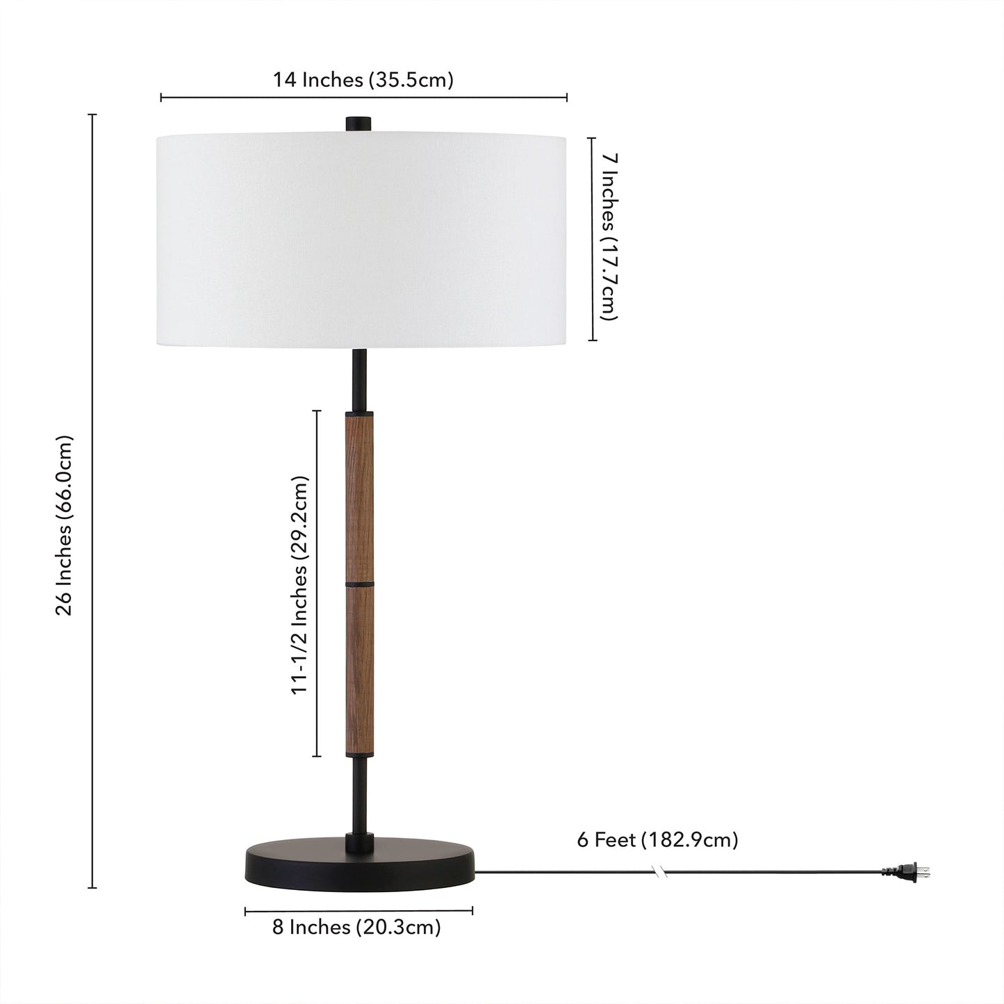 Brown & Black Two Light Table Lamp w/ Shade