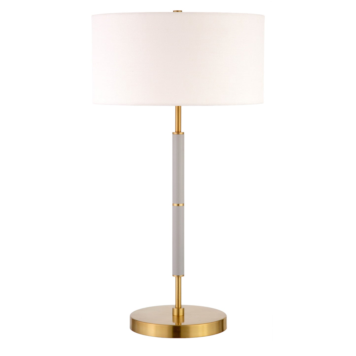 Gray & Gold Two Light Table Lamp w/ Shade