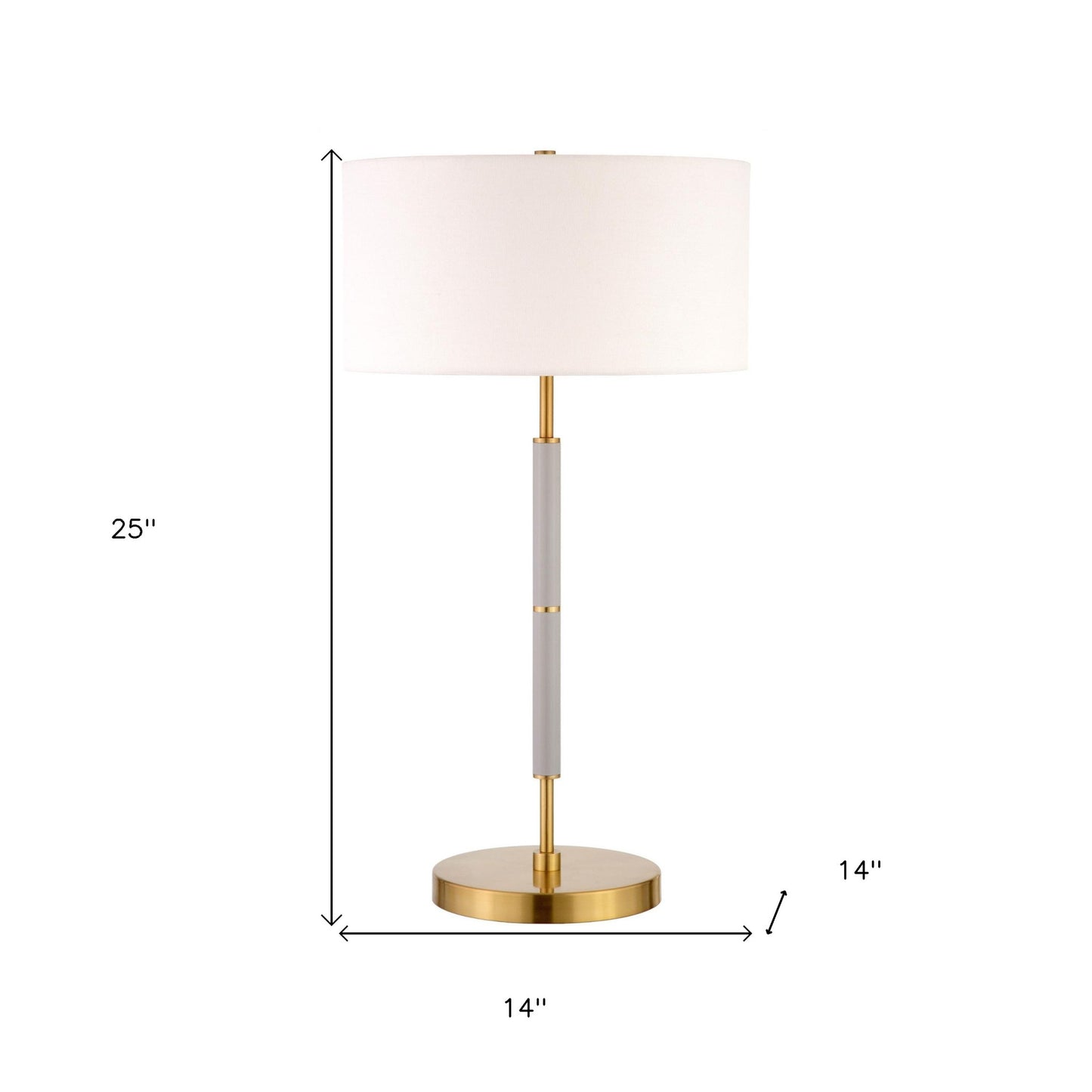 Gray & Gold Two Light Table Lamp w/ Shade
