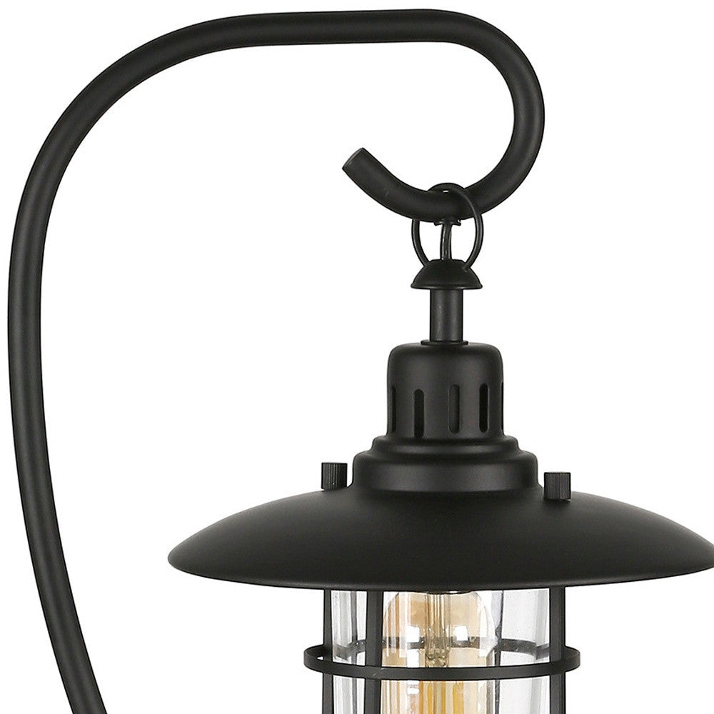 Black Table Lamp w/ Black Cage Shade