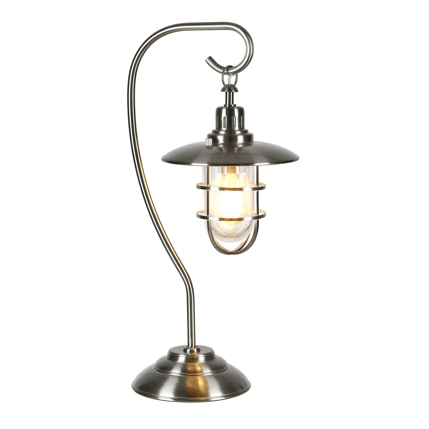 Nickel Table Lamp w/ Nickel Cage Shade