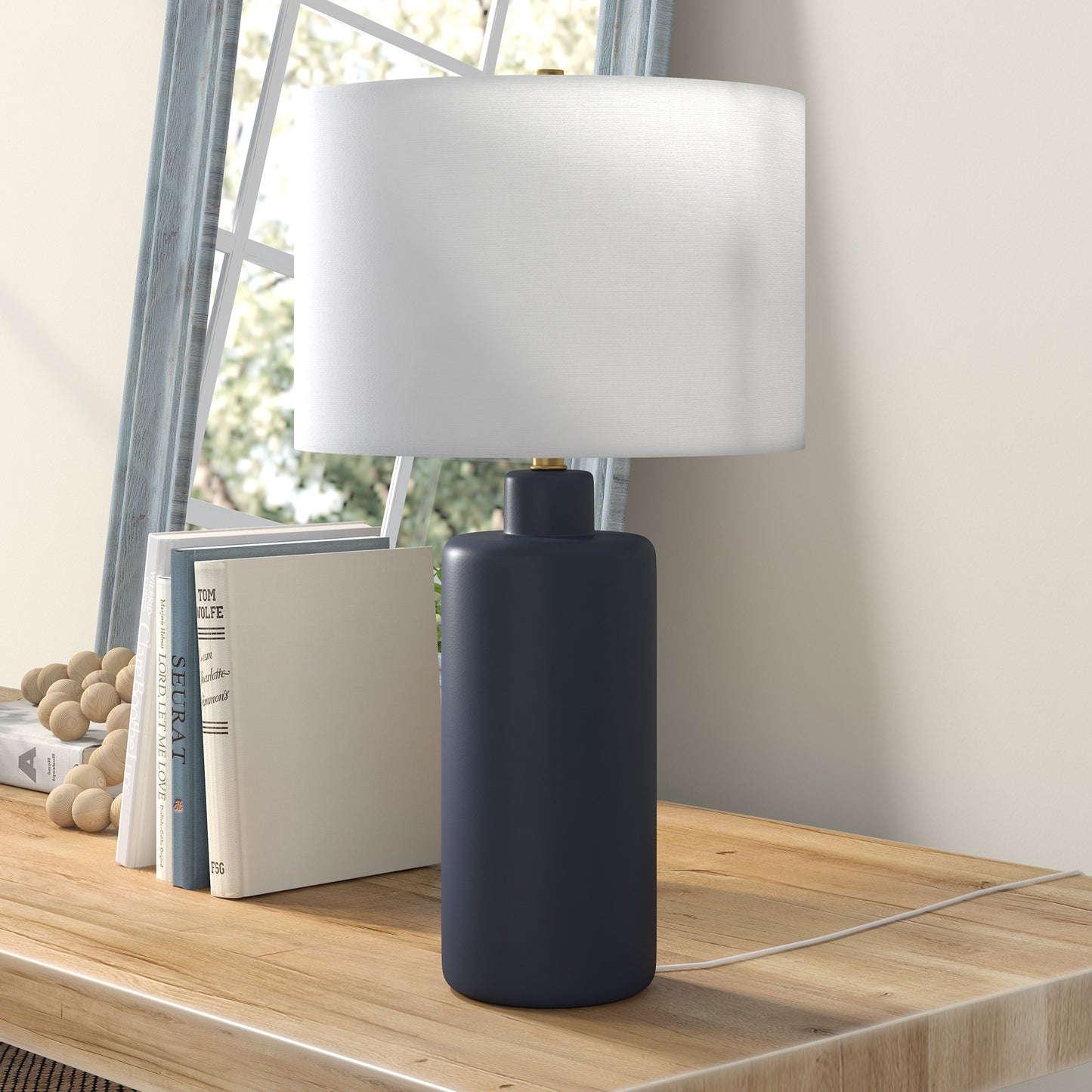 Navy Blue Table Lamp w/ Shade