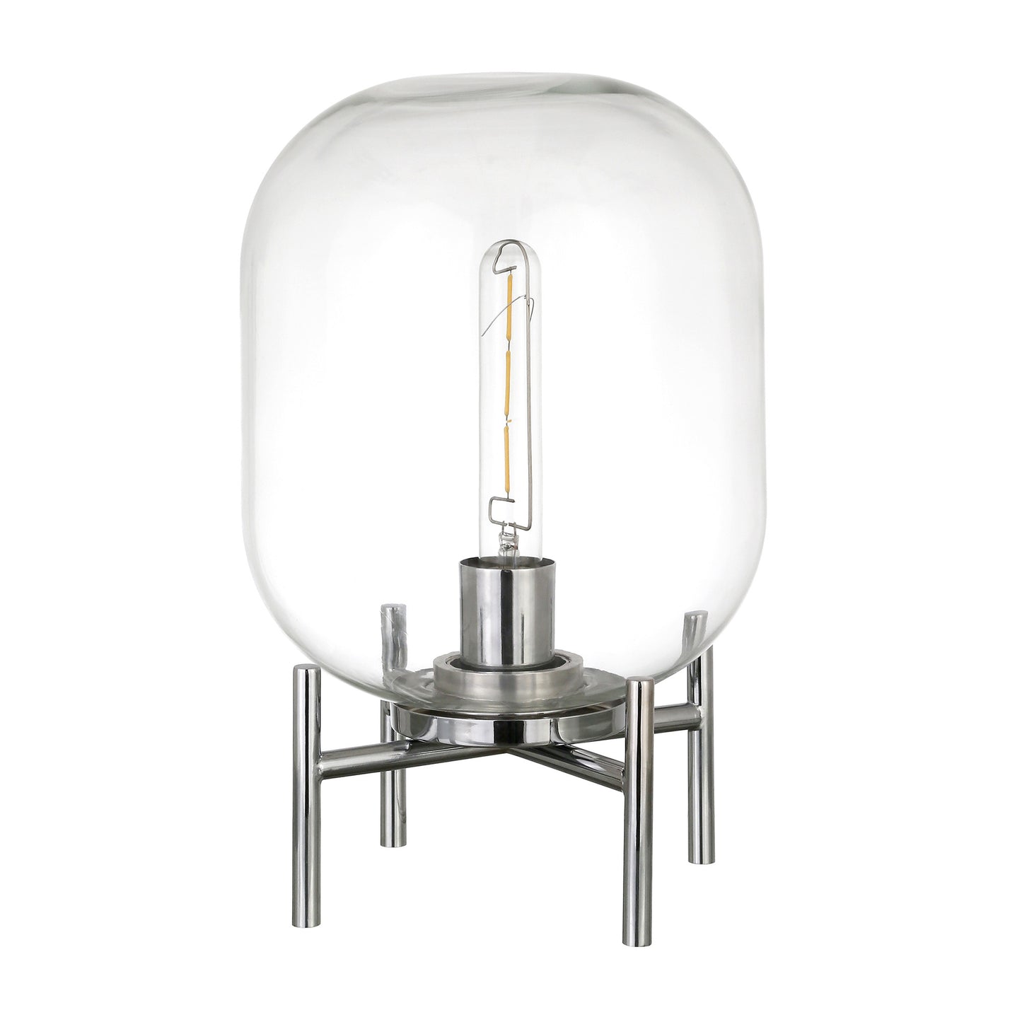 Nickel Table Lamp w/ Clear Shade