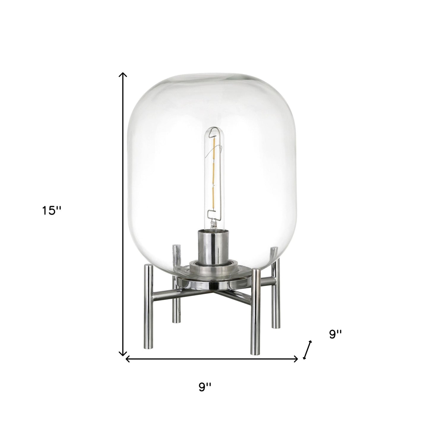 Nickel Table Lamp w/ Clear Shade