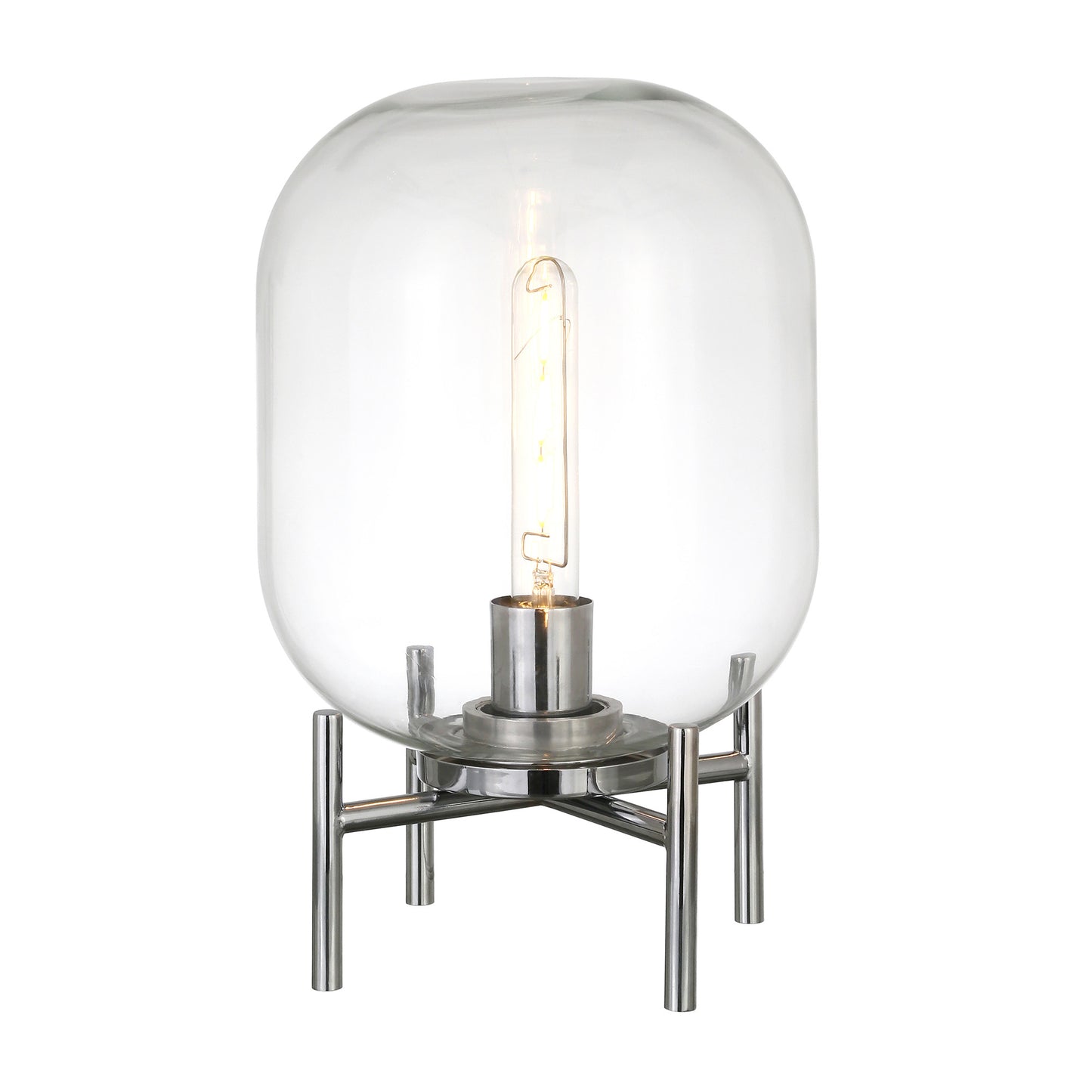 Nickel Table Lamp w/ Clear Shade