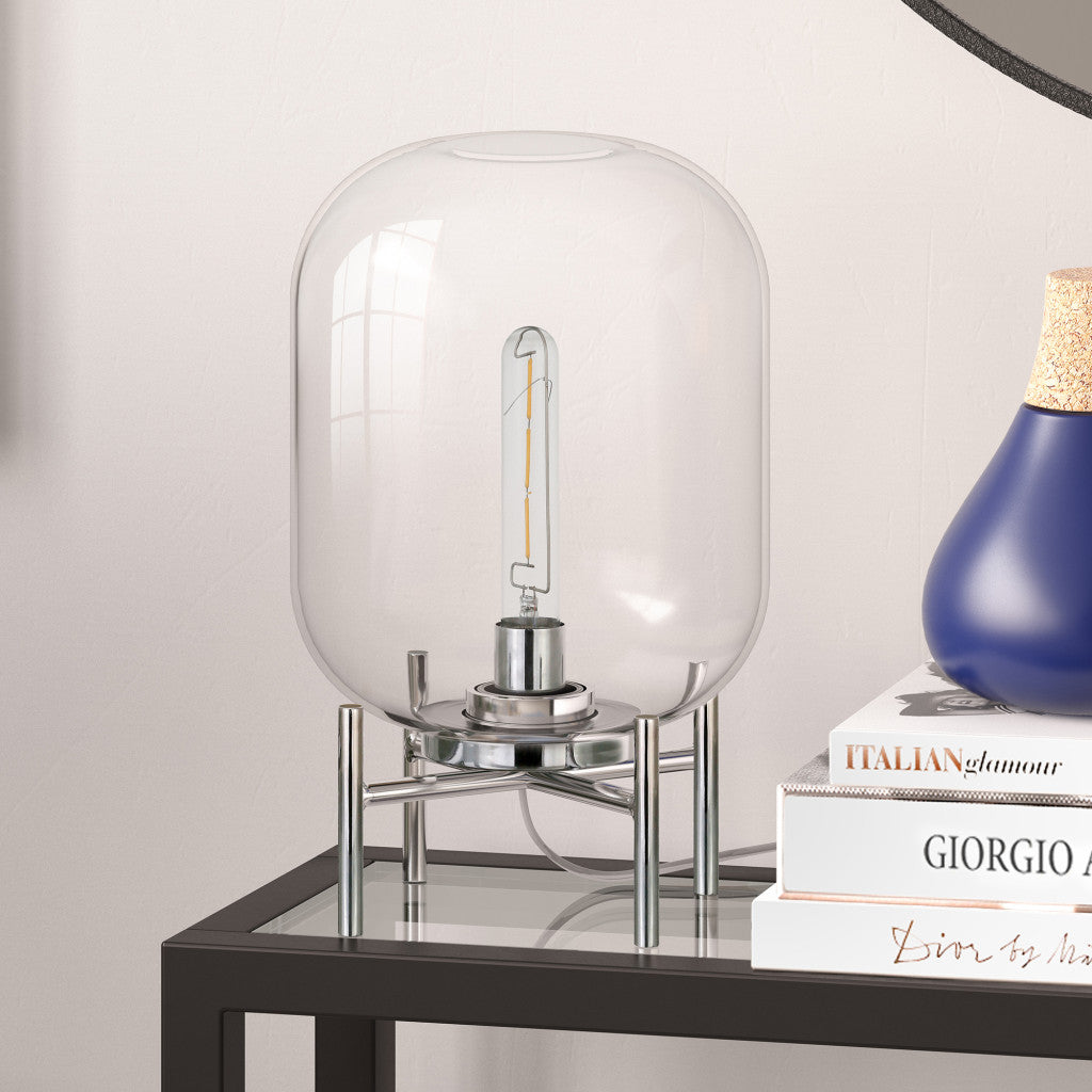 Nickel Table Lamp w/ Clear Shade