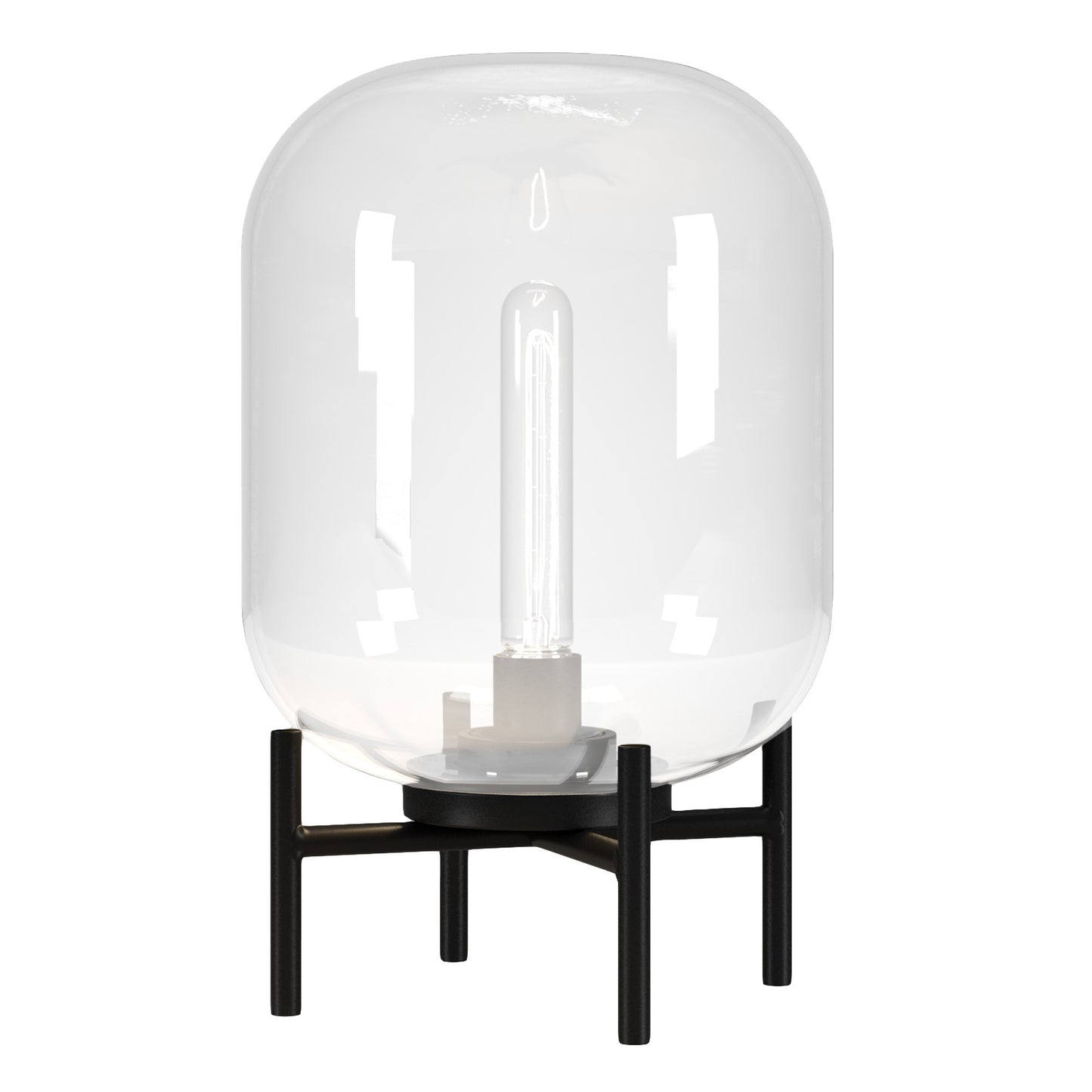 Black Table Lamp w/ Clear Shade
