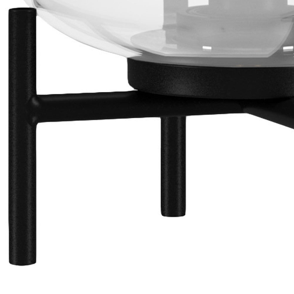Black Table Lamp w/ Clear Shade