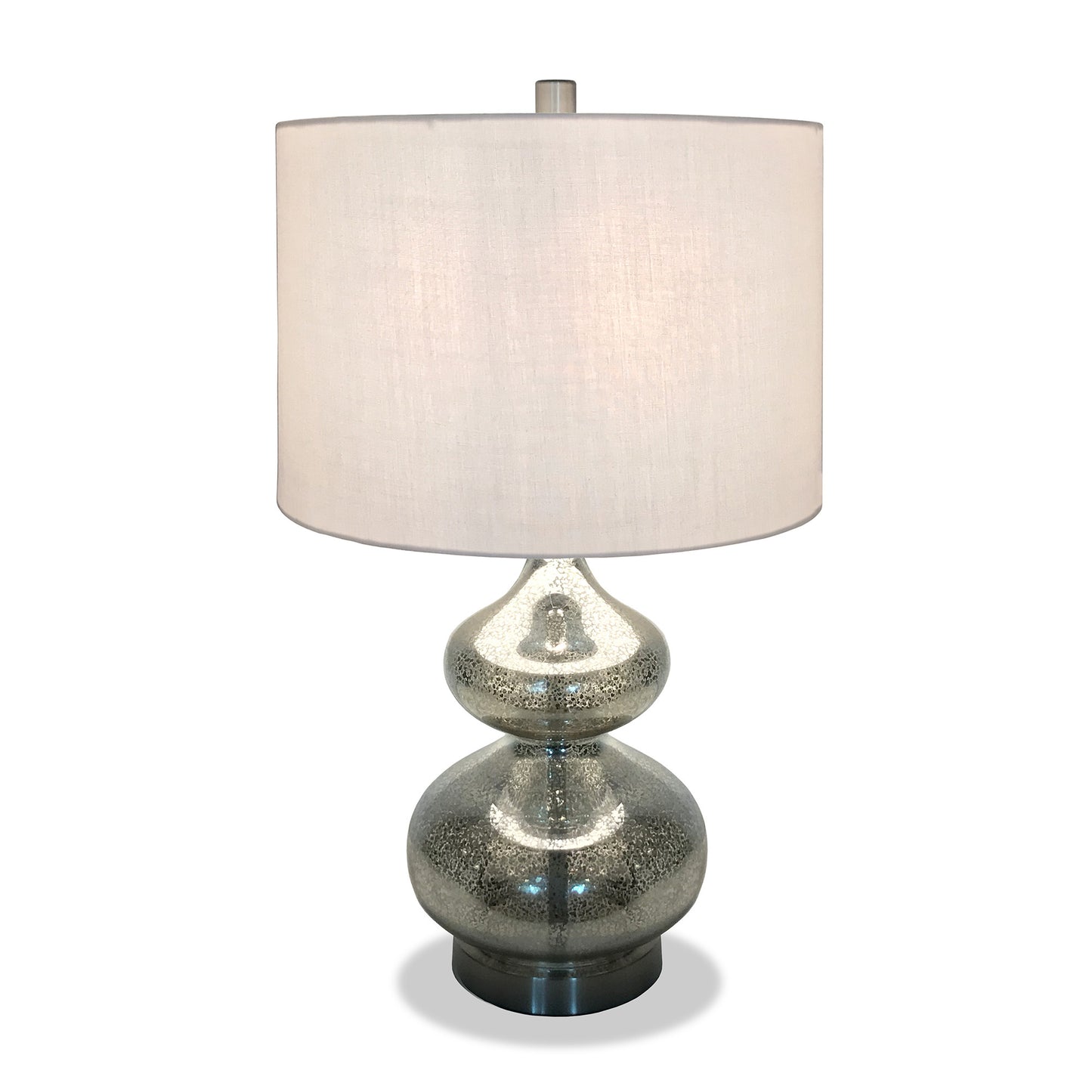 Silver Glass Gourd Table Lamp w/ Shade
