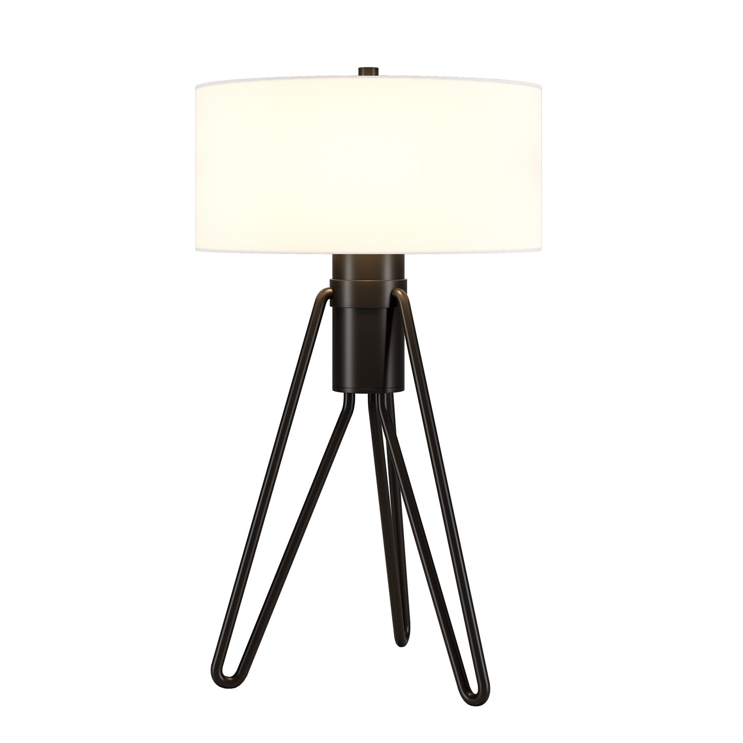 Black Two Light Tripod Table Lamp w/ Shade