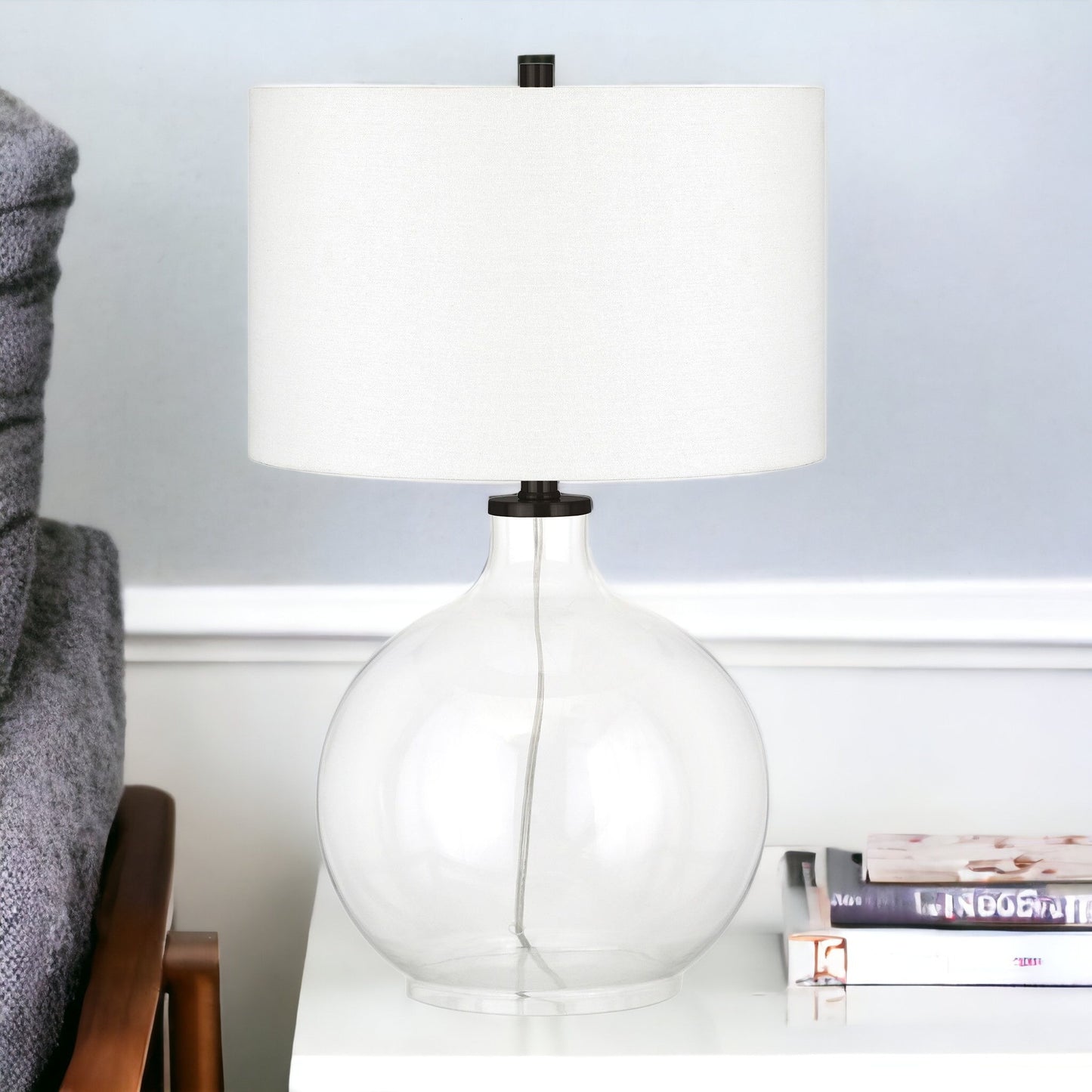 Clear Glass Table Lamp w/ Shade