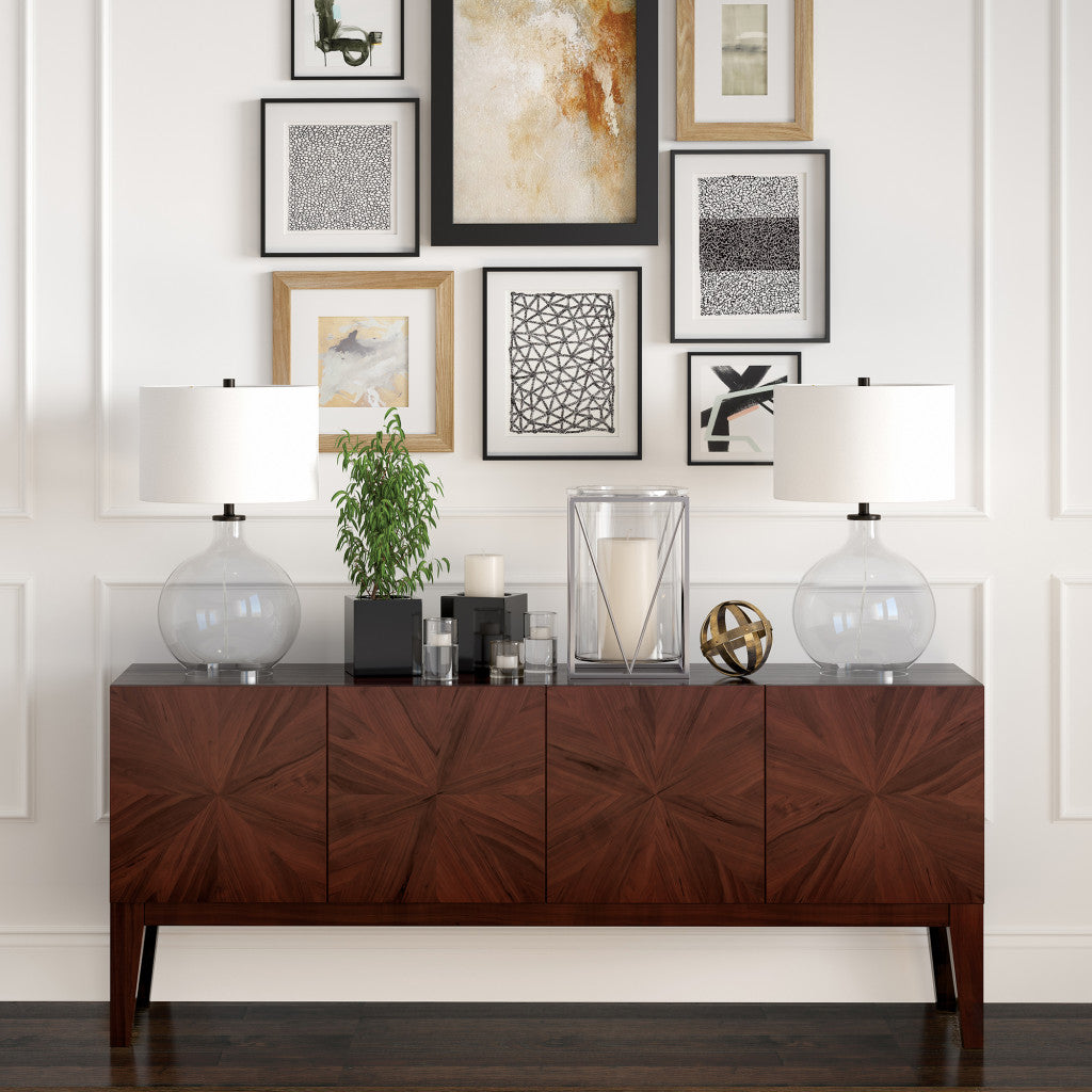 Clear Glass Table Lamp w/ Shade