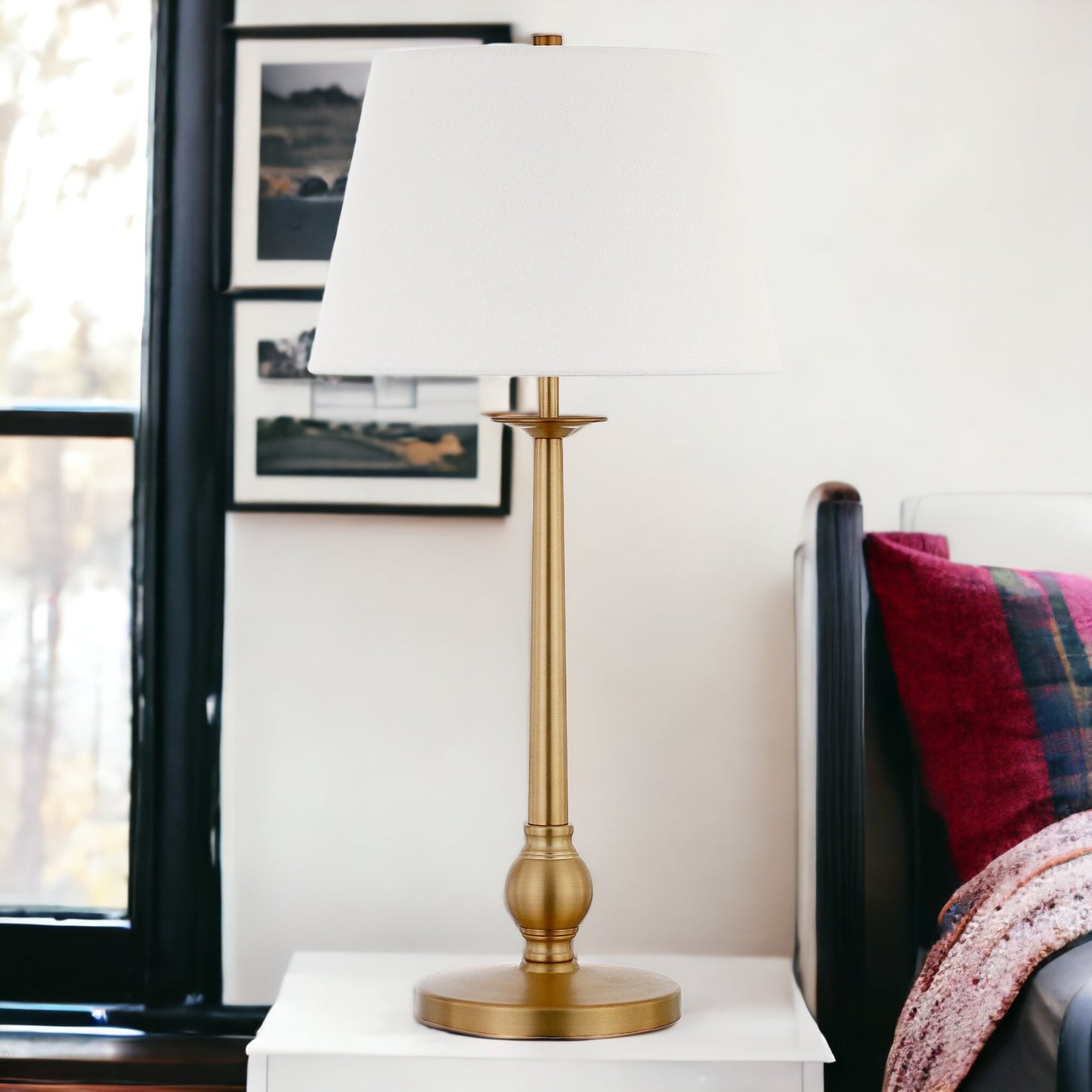 Brass Buffet Lamp w/ Shade