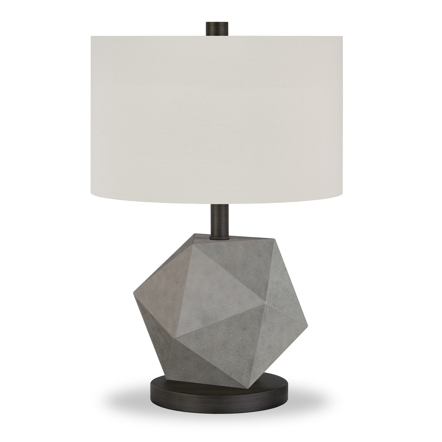 Gray & Black Concrete Table Lamp w/ Shade